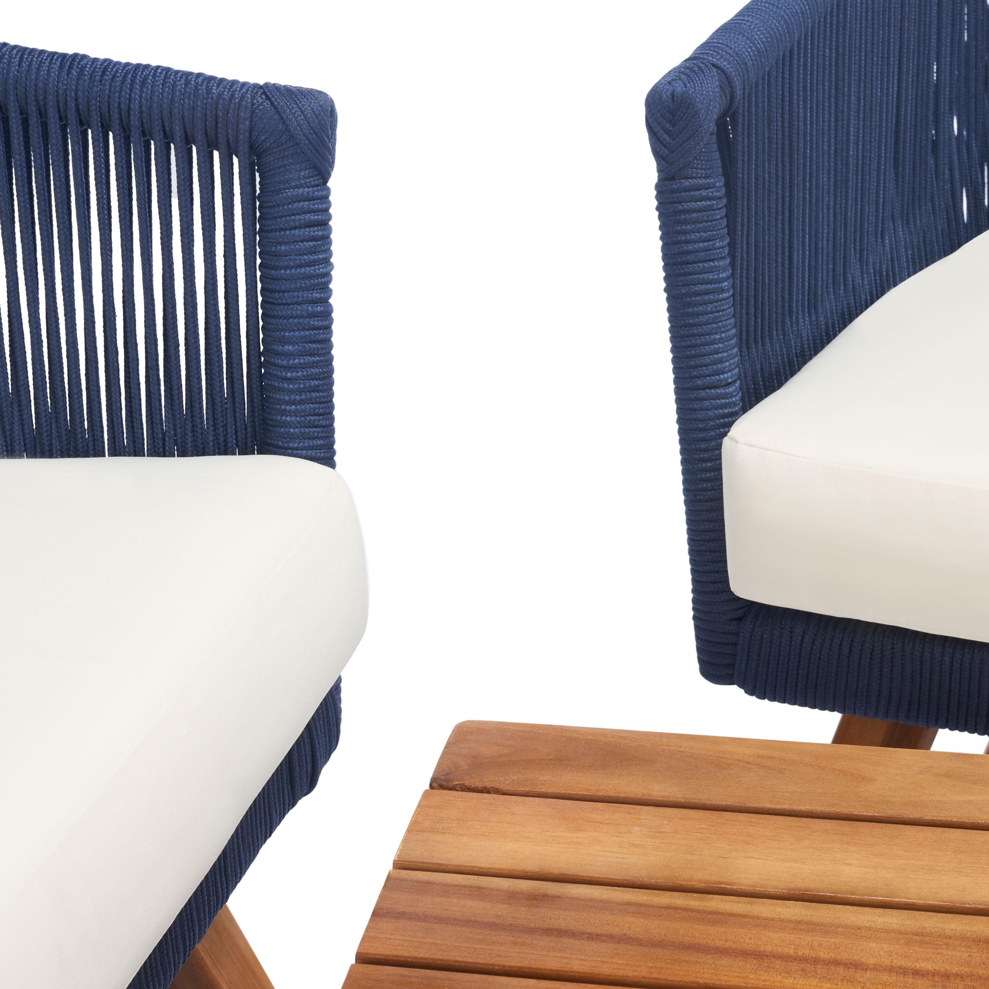 Velso 4 Pc Living Set - Indoor/Outdoor - PAT7072 - Navy/Beige - Safavieh