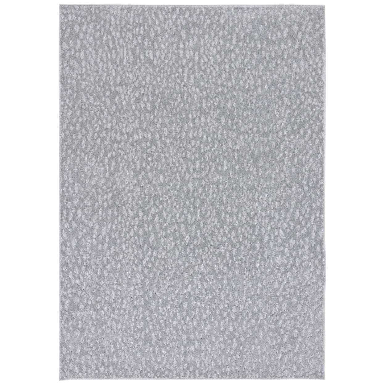 Gray Hand-Knotted Synthetic Rectangular Area Rug