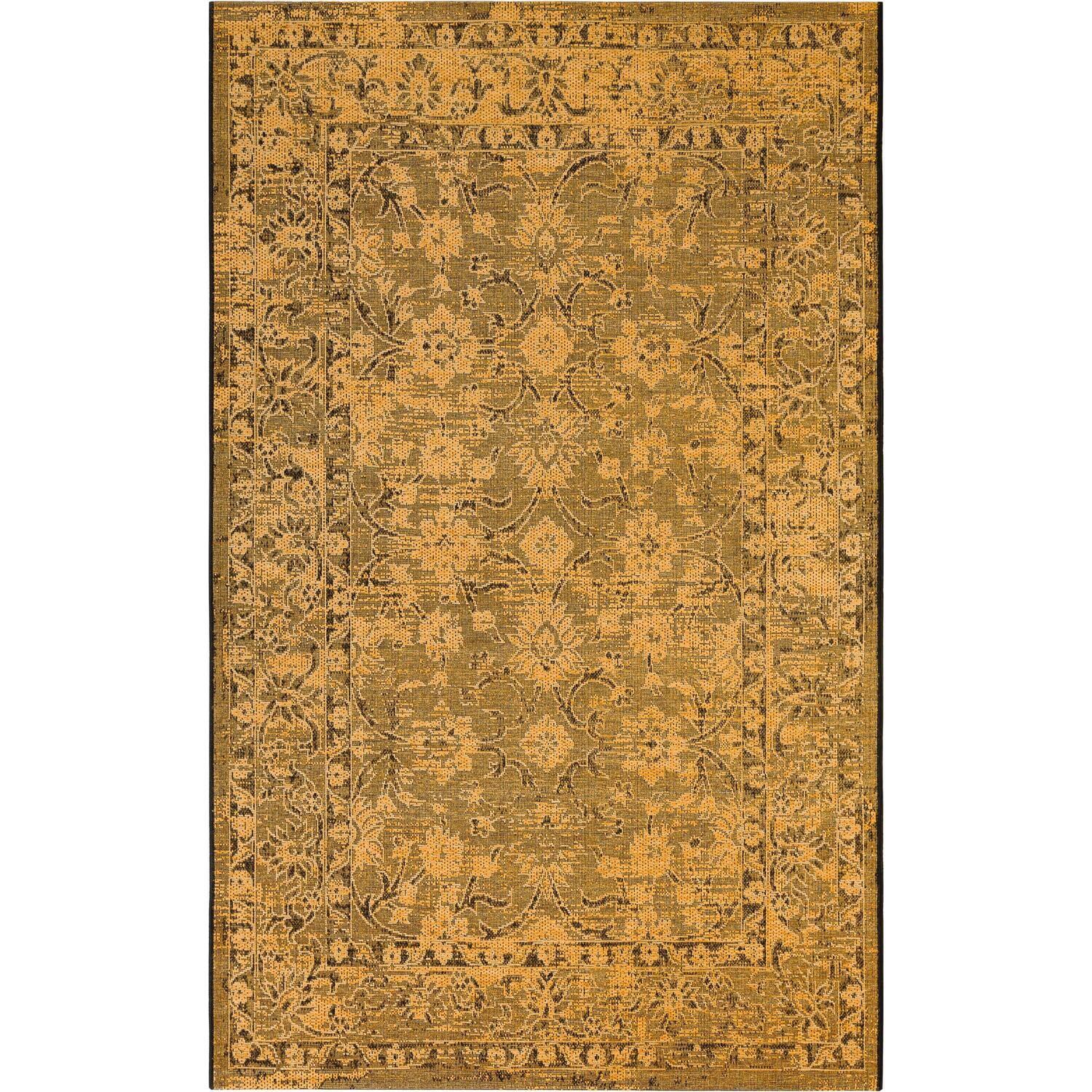 Palazzo Vintage Velvet Black & Cream 5' x 8' Chenille Rug