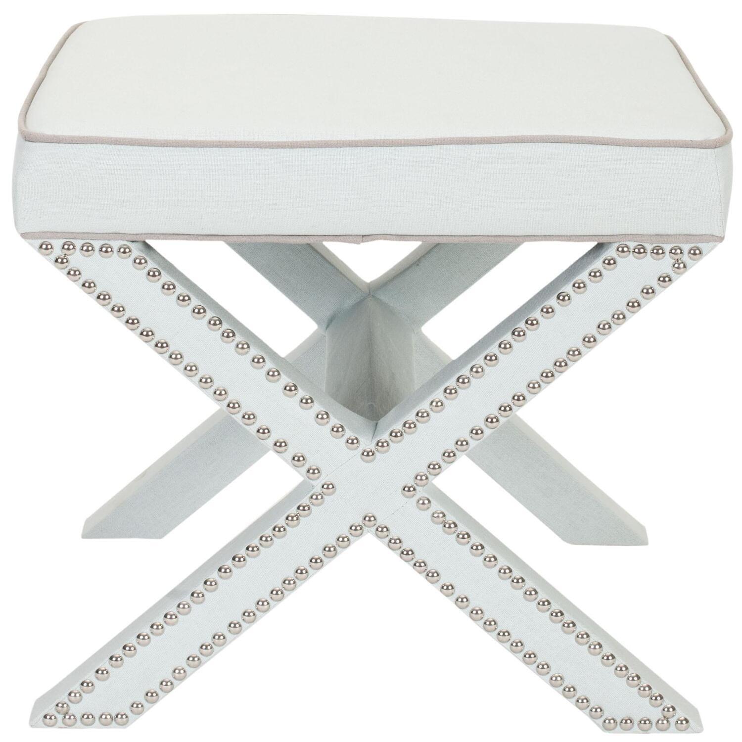 Palmer Ottoman with Nail Heads  - Safavieh