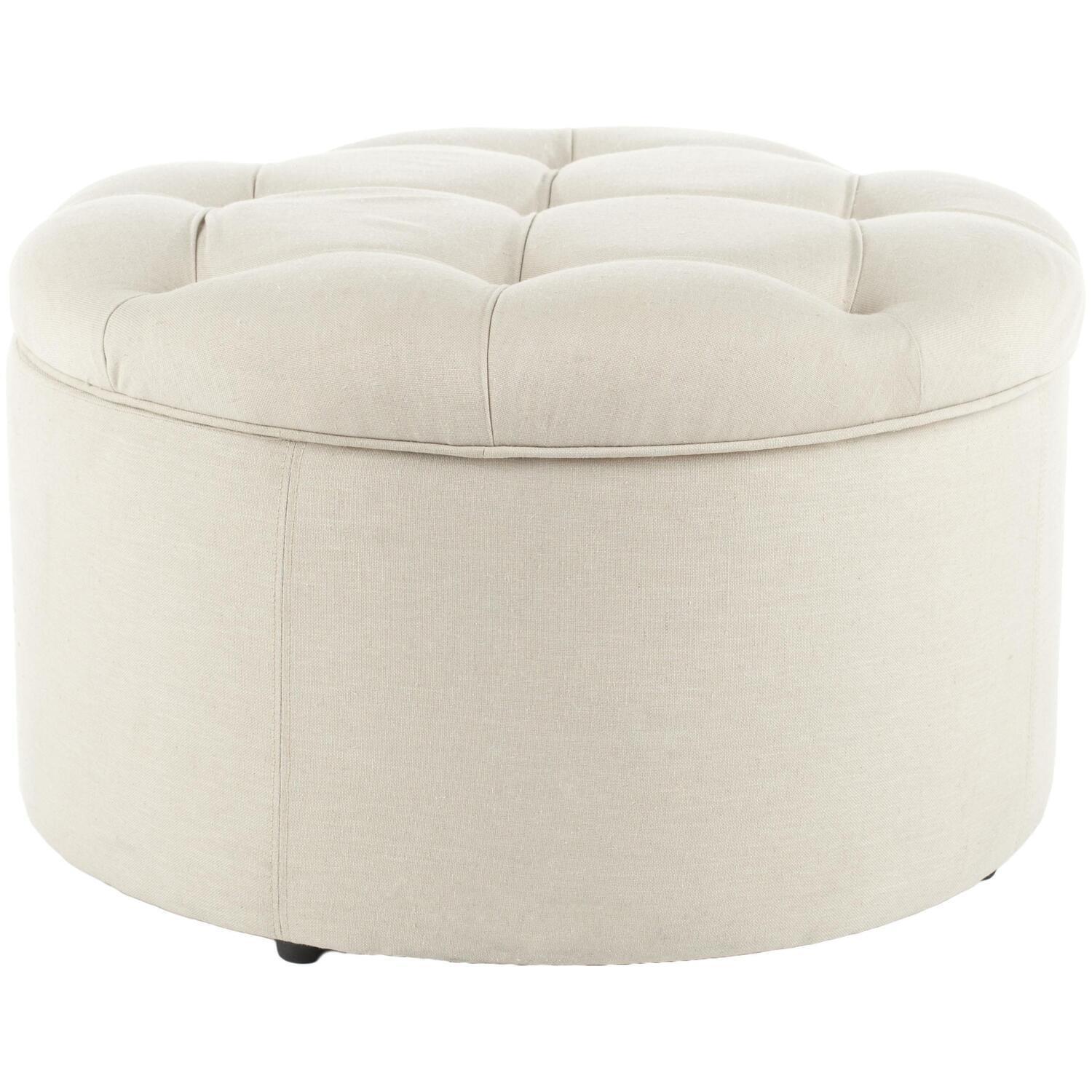 Tanisha Shoe Storage Ottoman - Off White - Safavieh
