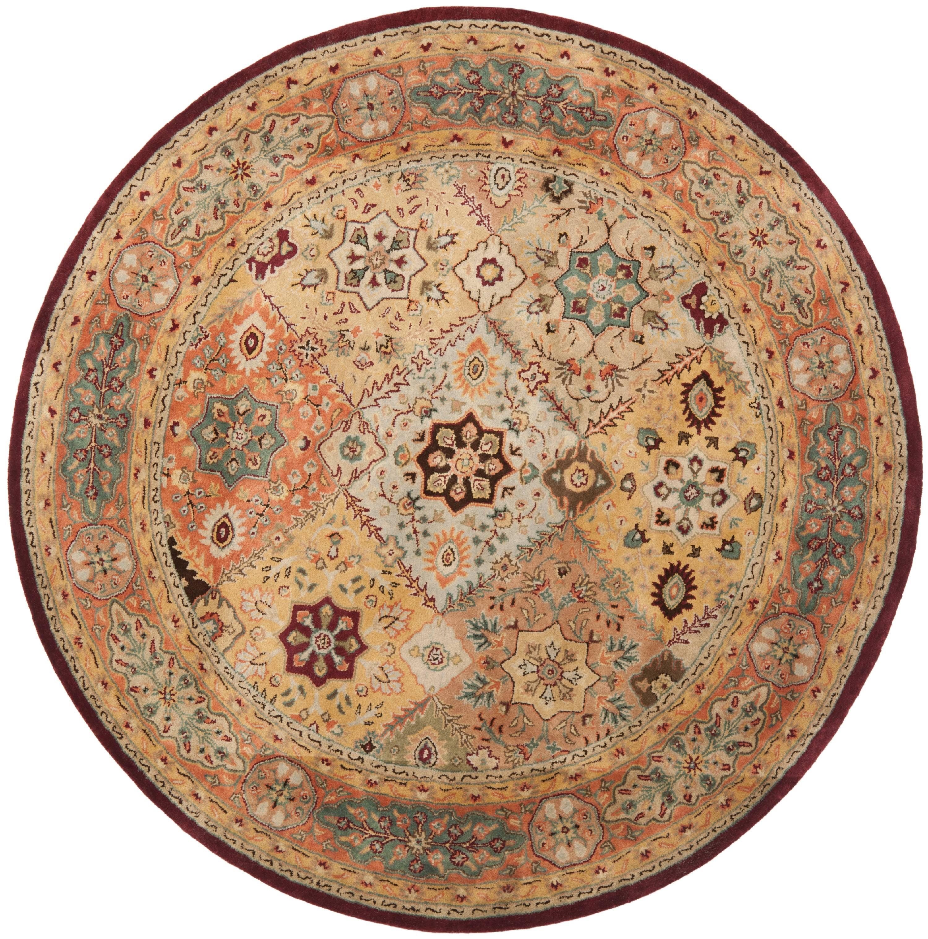 Persian Legend PL812 Hand Tufted Indoor Accent Rug - 3'6" Round - Red/Rust - Safavieh