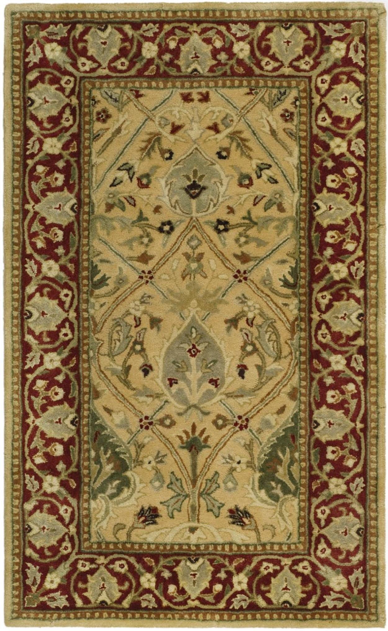 SAFAVIEH Persian Legend Adrian Floral Bordered Wool Area Rug, Ivory/Rust, 5' x 8'