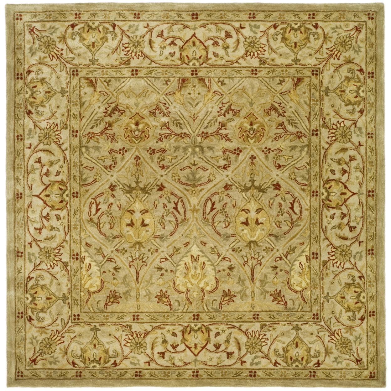 SAFAVIEH Persian Legend Adrian Floral Bordered Wool Area Rug, Moss/Beige, 6' x 6' Square