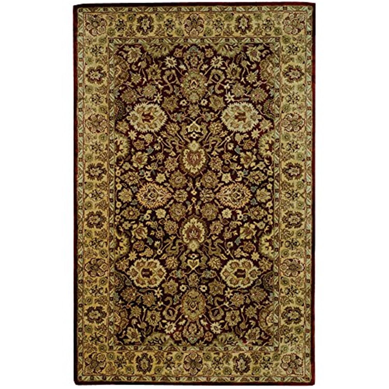 Handmade Ivory and Rust Wool Persian Style Rug, 8'3" x 11'