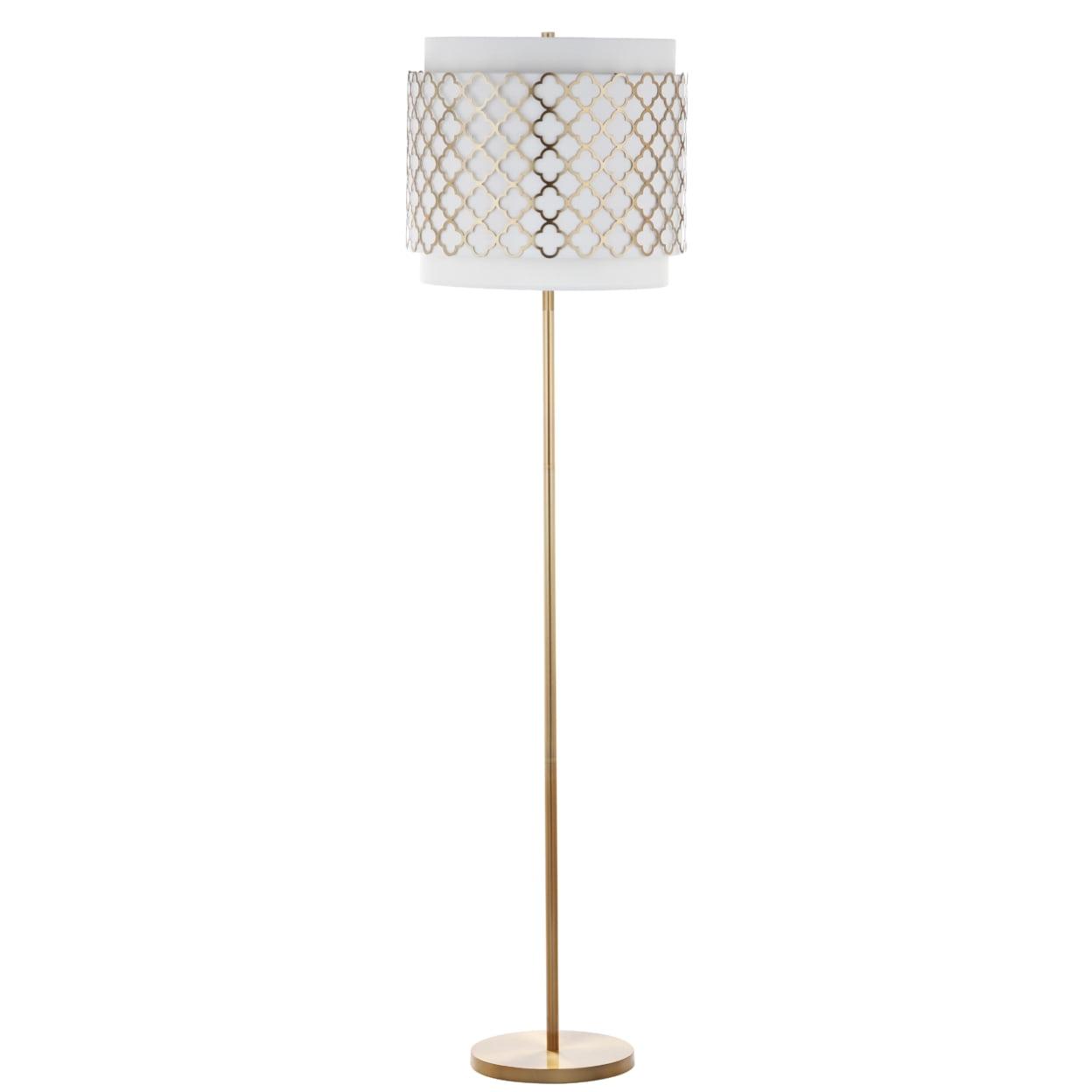 Priscilla Gold Quatrefoil 61.5" Contemporary Floor Lamp