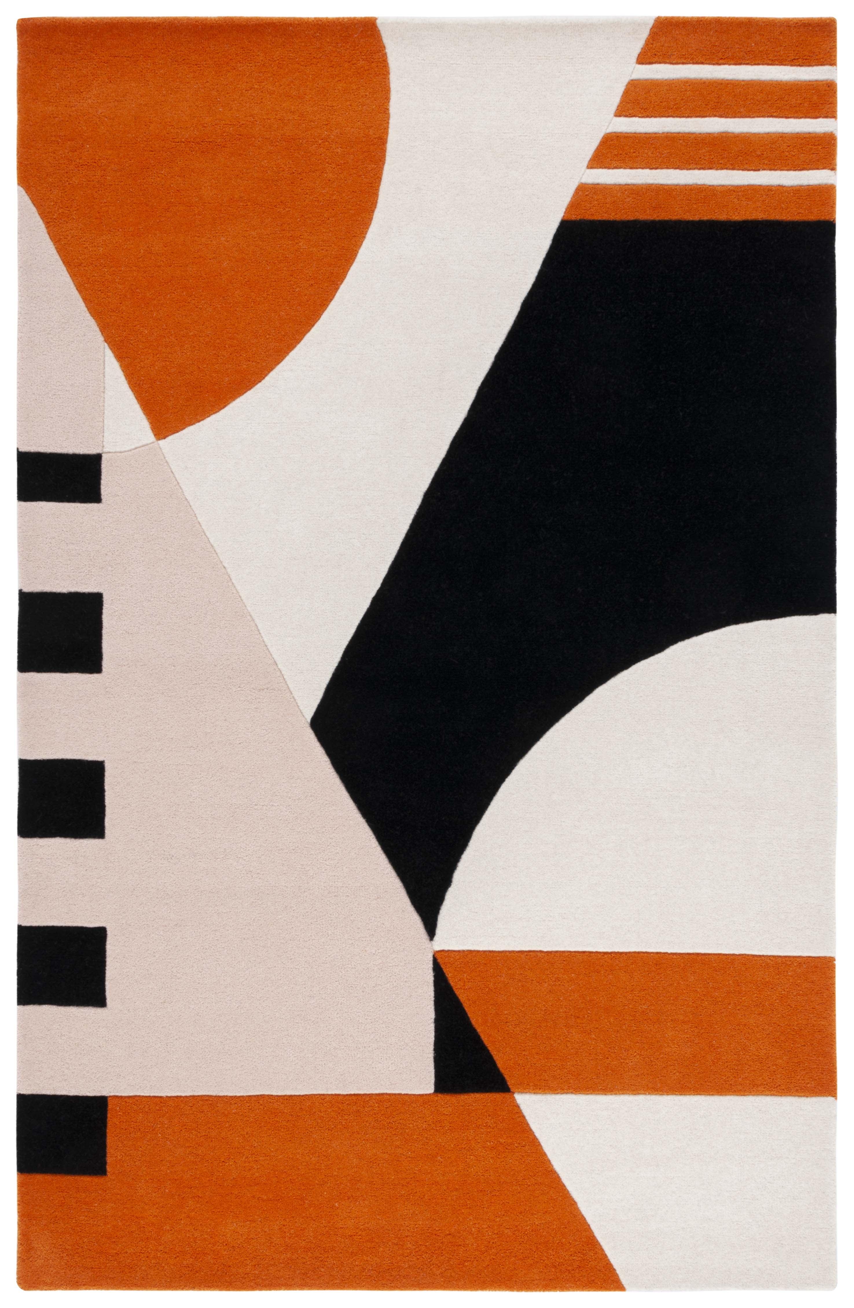 SAFAVIEH Rodeo Drive Kenneth Abstract Area Rug, Ivory/Rust, 4' x 6'