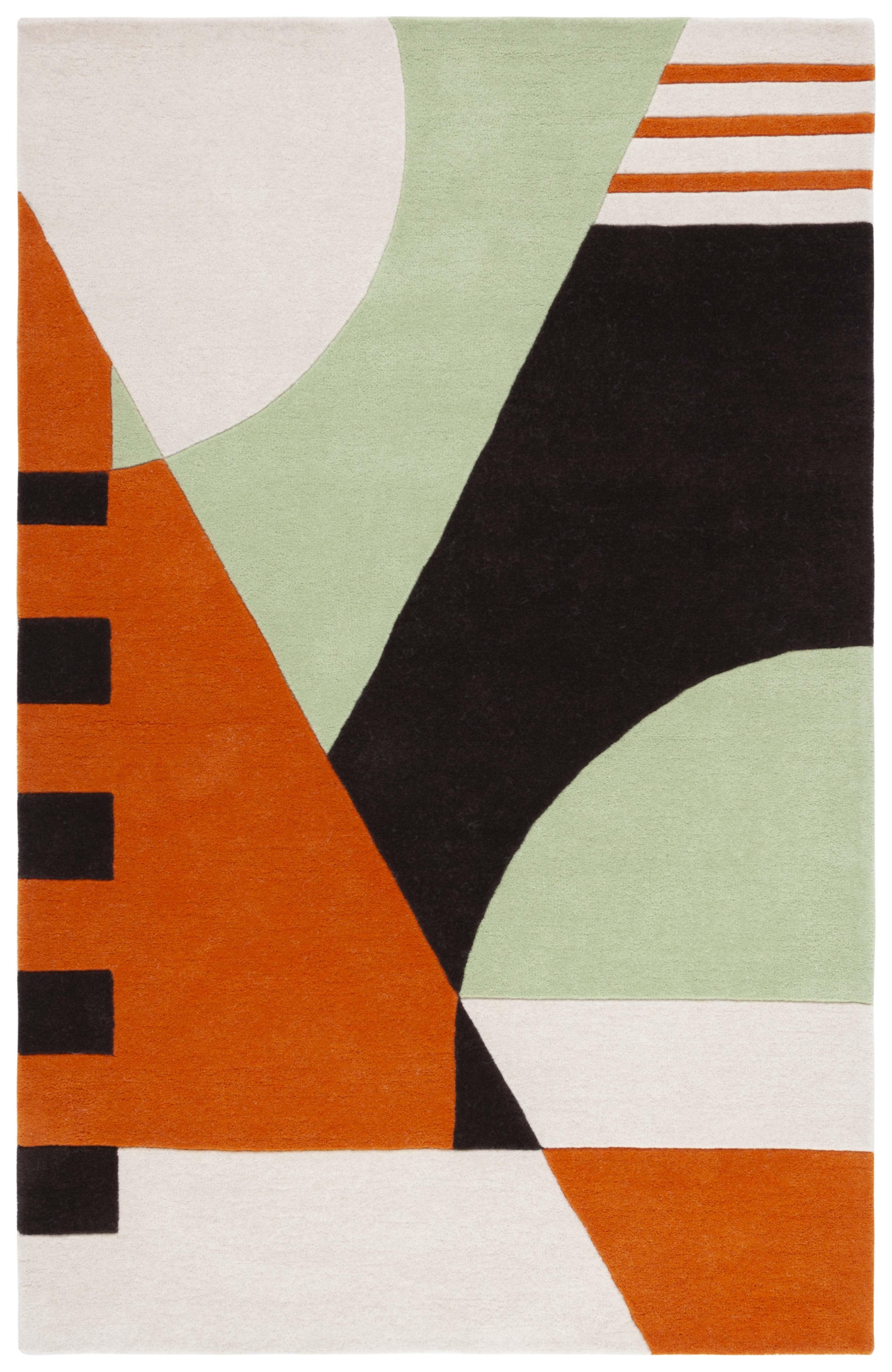 SAFAVIEH Rodeo Drive Kenneth Abstract Area Rug, Green/Brown, 4' x 6'