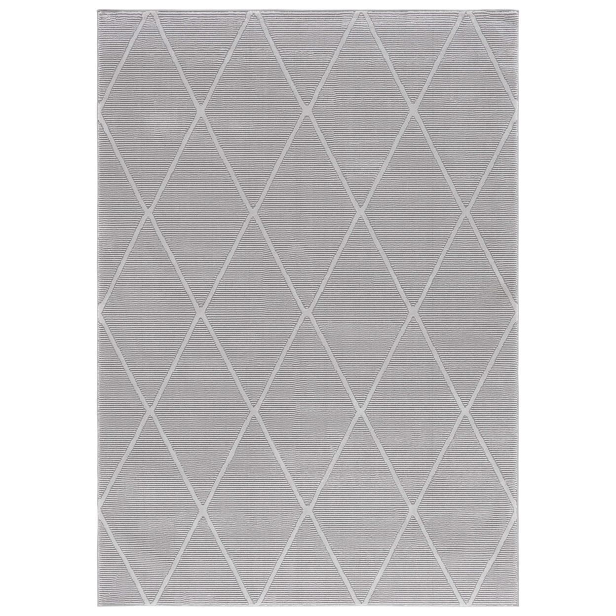 Elegant Gray Hand-Knotted 31" Rectangular Easy-Care Area Rug