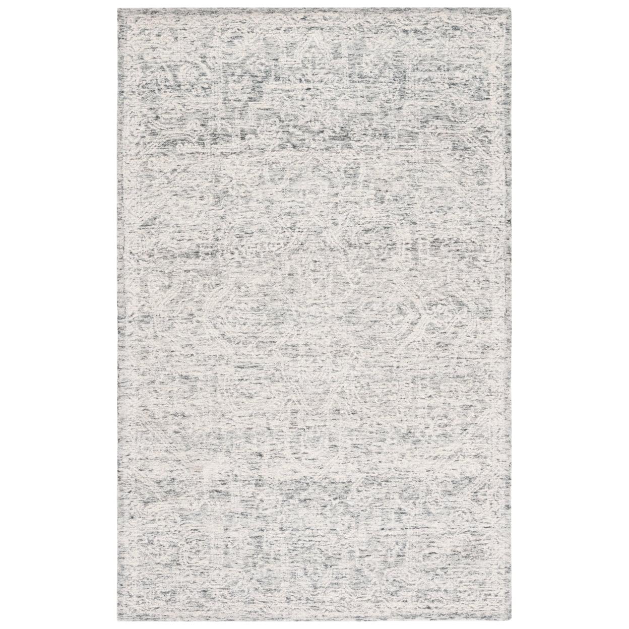 Hand-Tufted Gray Wool Rectangular Rug 3' x 5'