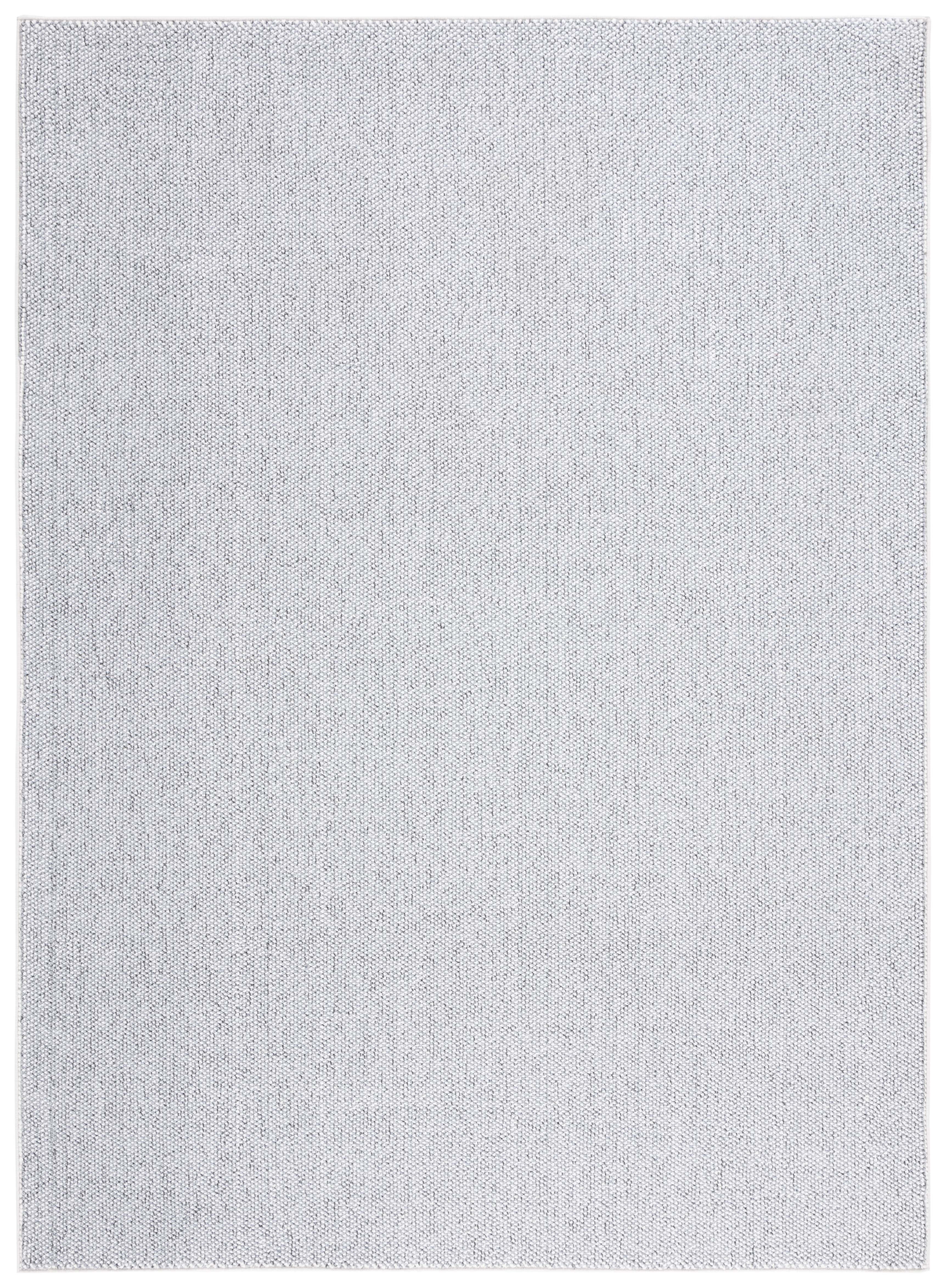 Grey and Ivory 8' x 10' Hand-Knotted Synthetic Area Rug