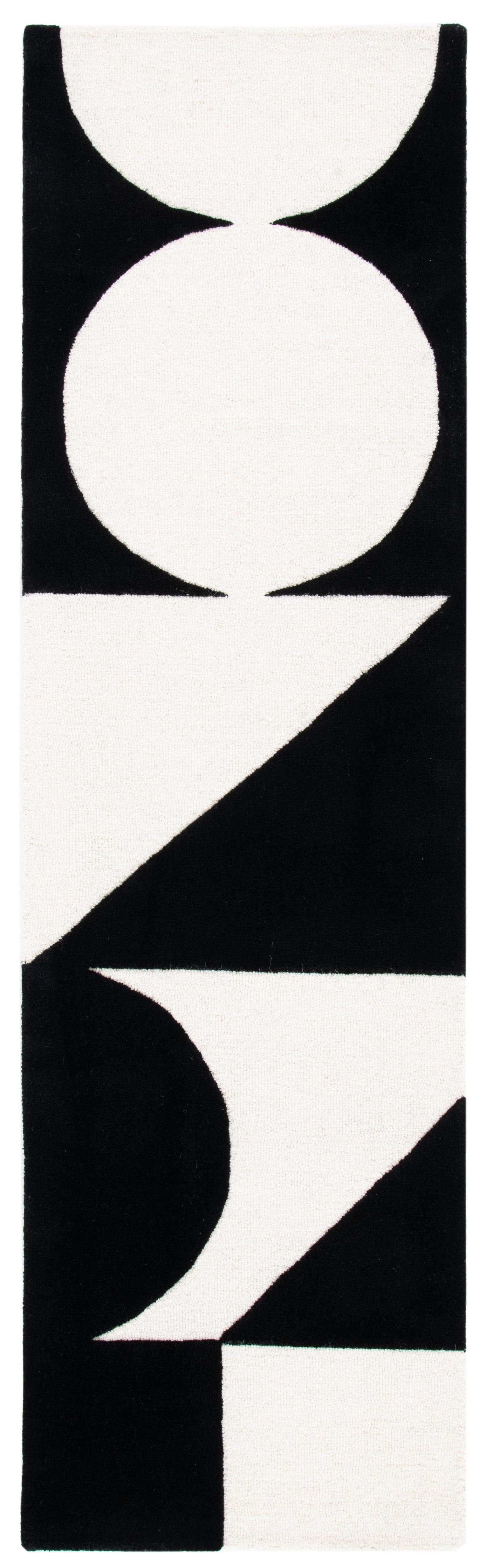 Rodeo Drive RD857 Hand Tufted Indoor Runner Rug - 2'3"x6' - Ivory/Black - Safavieh