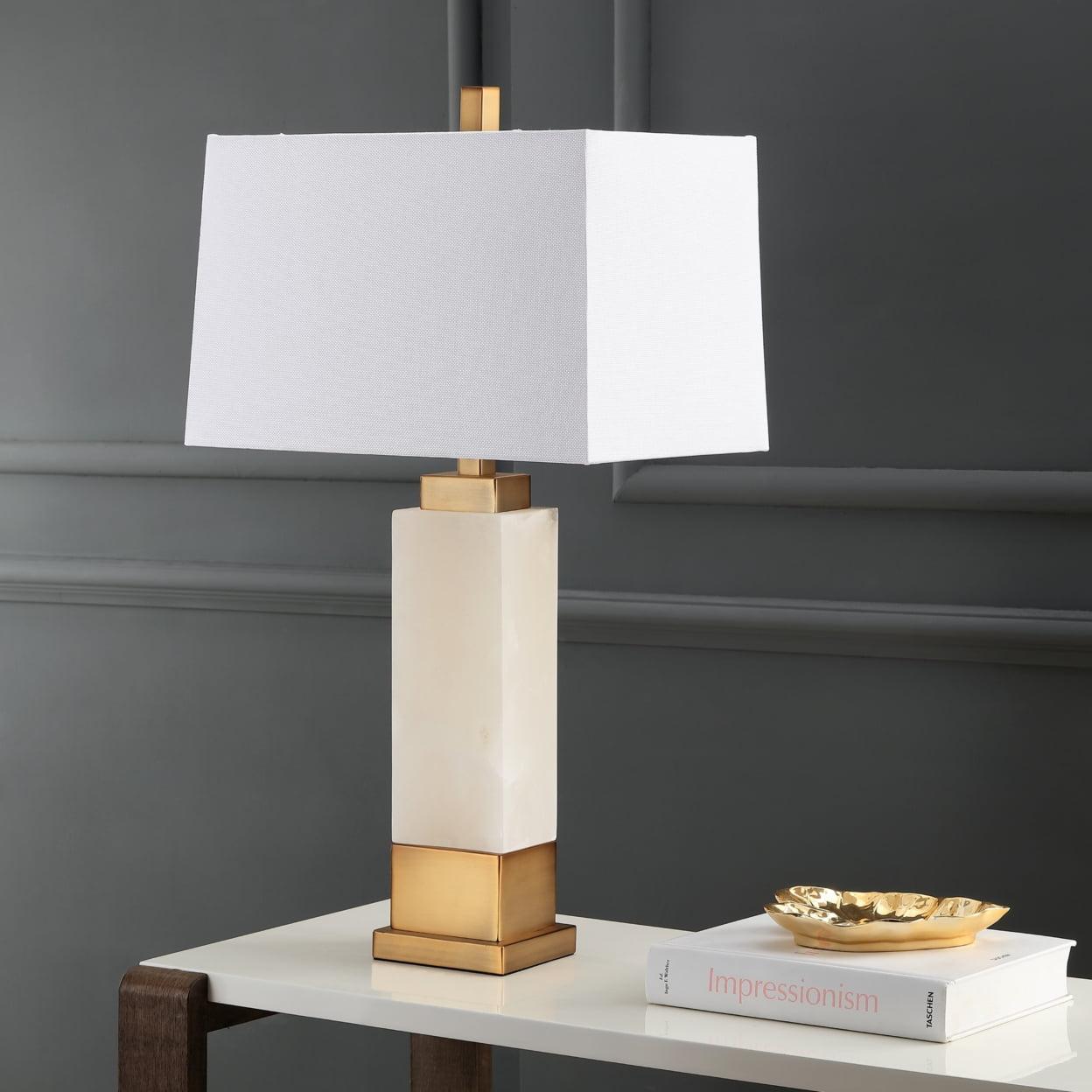 Rozella Alabaster 29.5-Inch H Table Lamp - White/Gold - Safavieh.