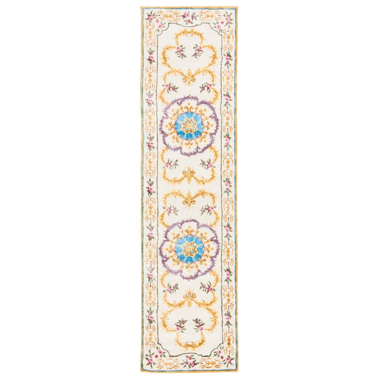 Chateau Elegance Off-White Hand-Tufted Wool Runner Rug - 2'6" x 10'