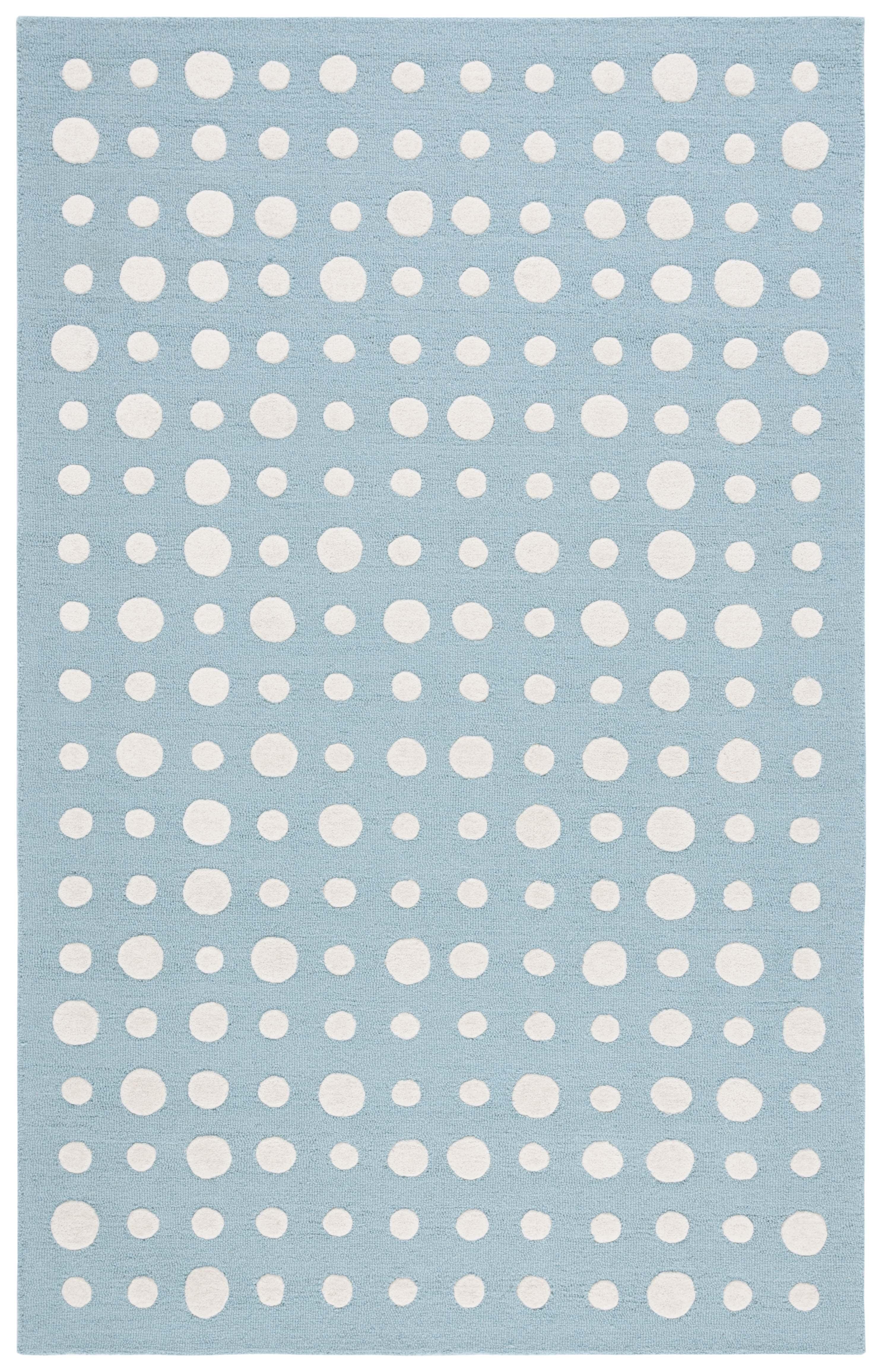 SAFAVIEH Kids Neutral Polka Dots Area Rug, Blue/Ivory, 5' x 8'