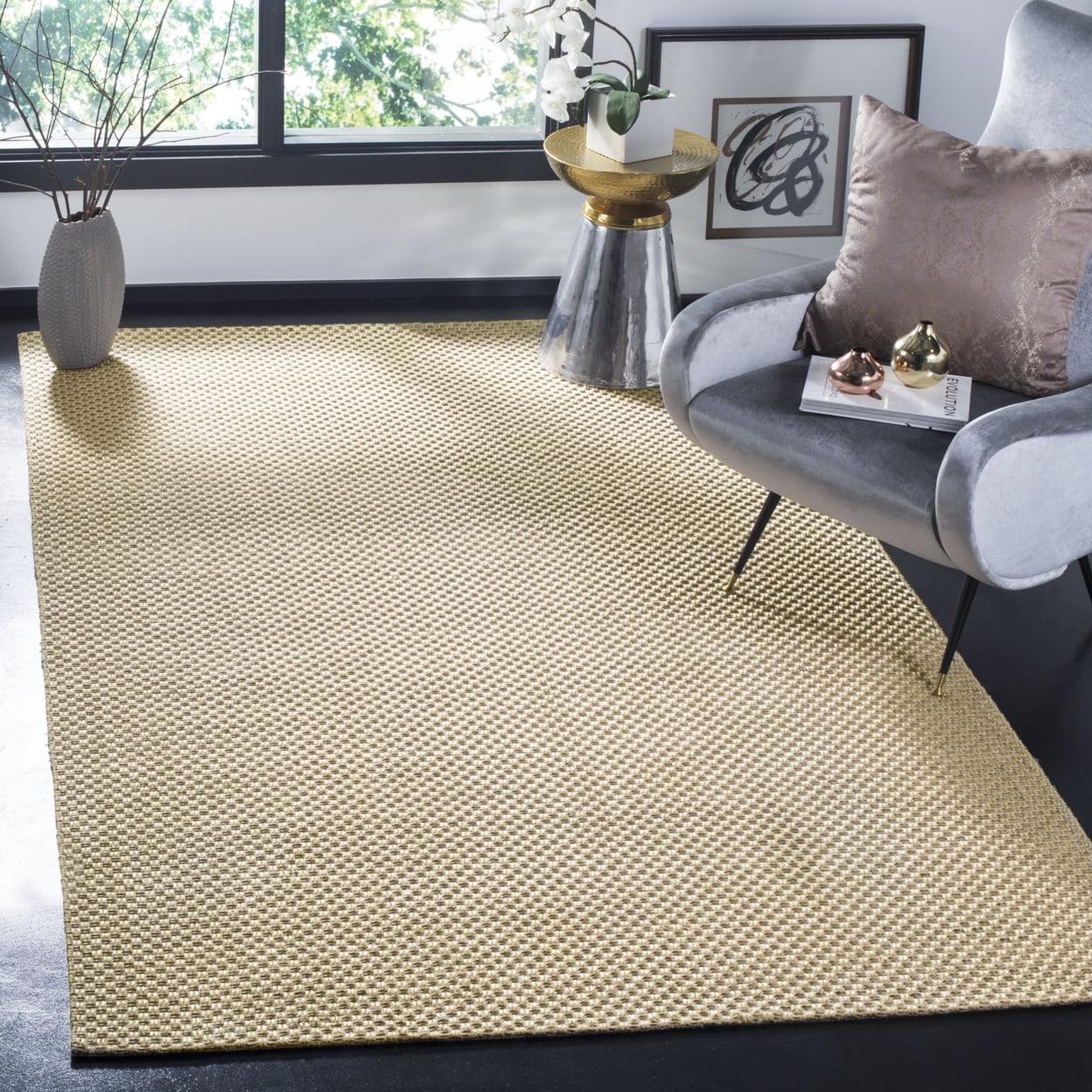 Beige 6' x 9' Handmade Flatweave Synthetic Area Rug