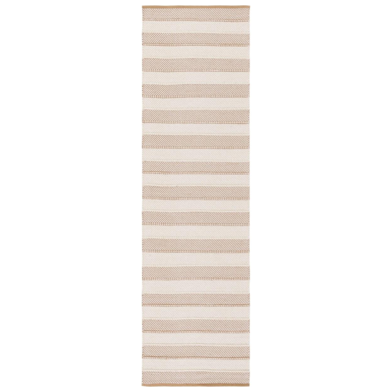 Striped Kilim STK803 Hand Woven Runner Rug - Beige/Gold - 2'3"x8' - Safavieh.