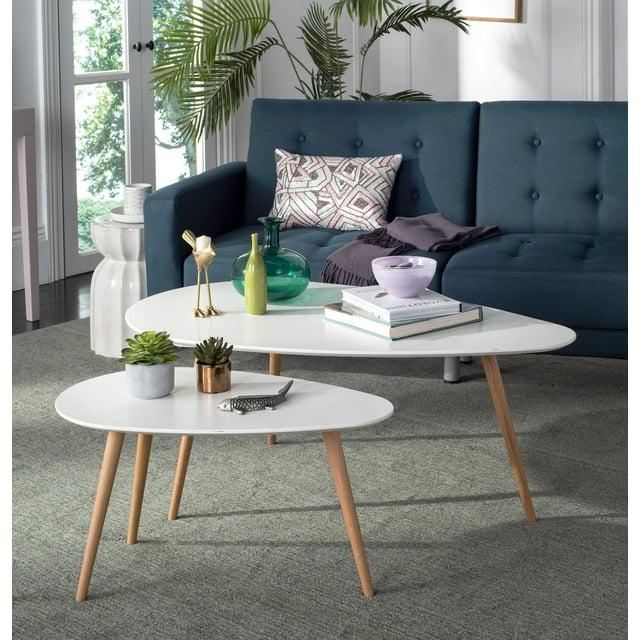 Saffron Split Coffee Table - White/Oak - Safavieh