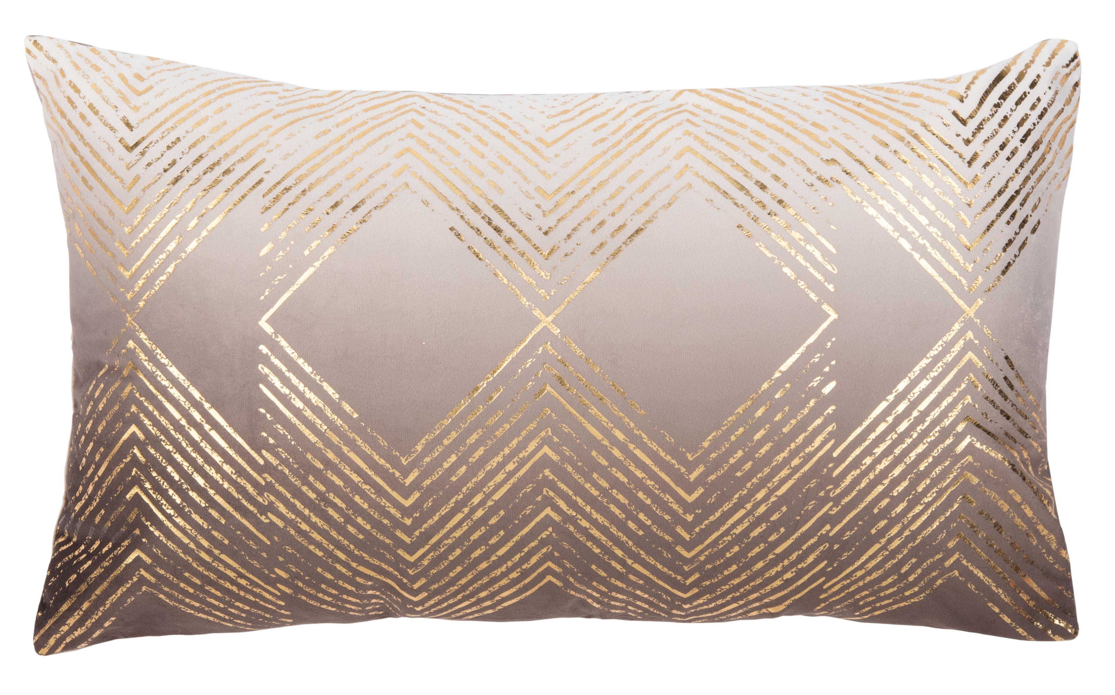 Sarla 12" x 20" Brown and Gold Decorative Pillow