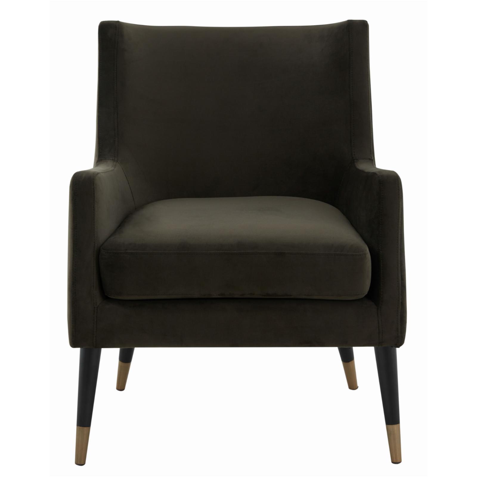 Sicily Velvet Arm Chair - Shale - Safavieh