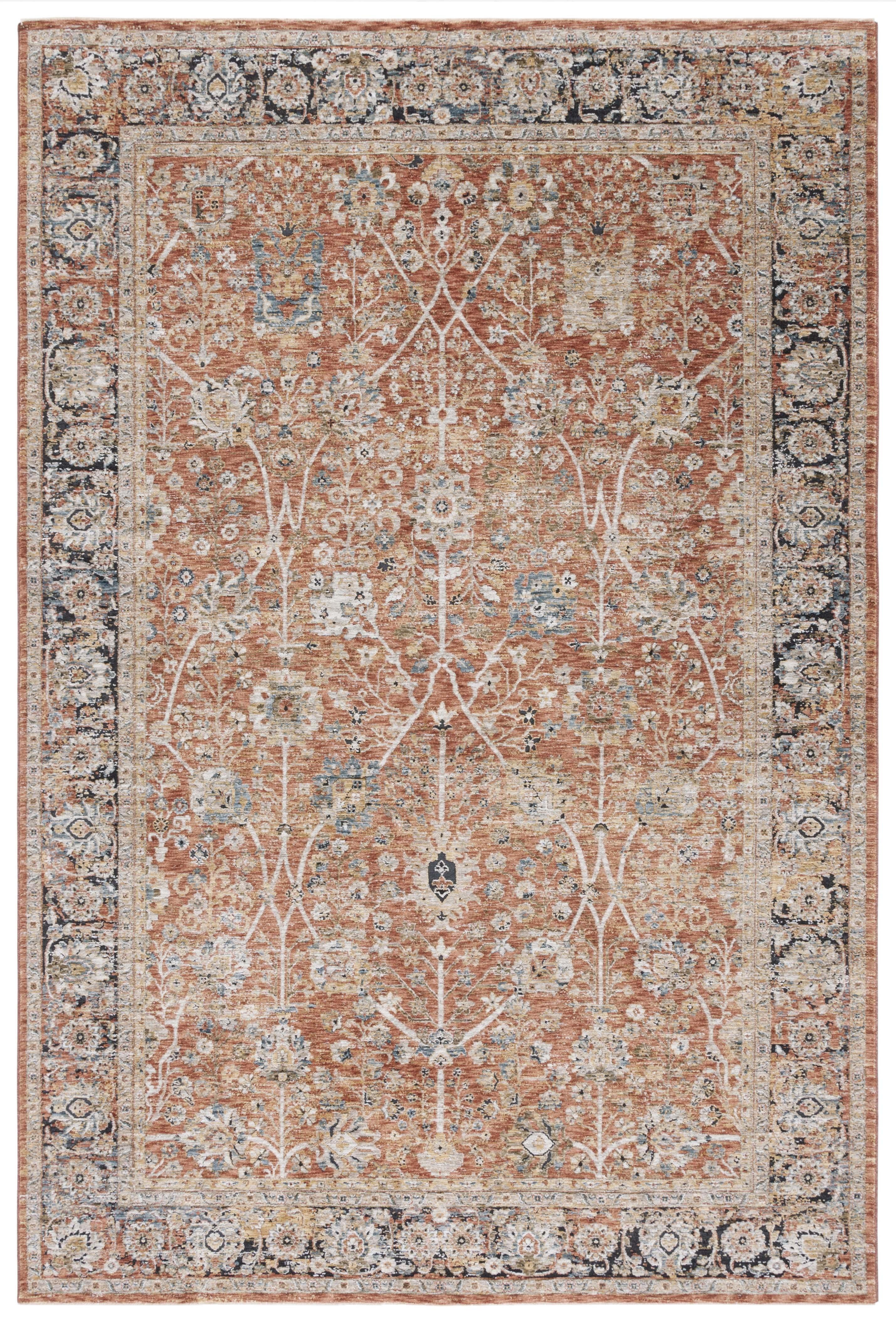 Silverado SVD112 Power Loomed Area Rug - Rust/Blue - 5'x8' - Safavieh.