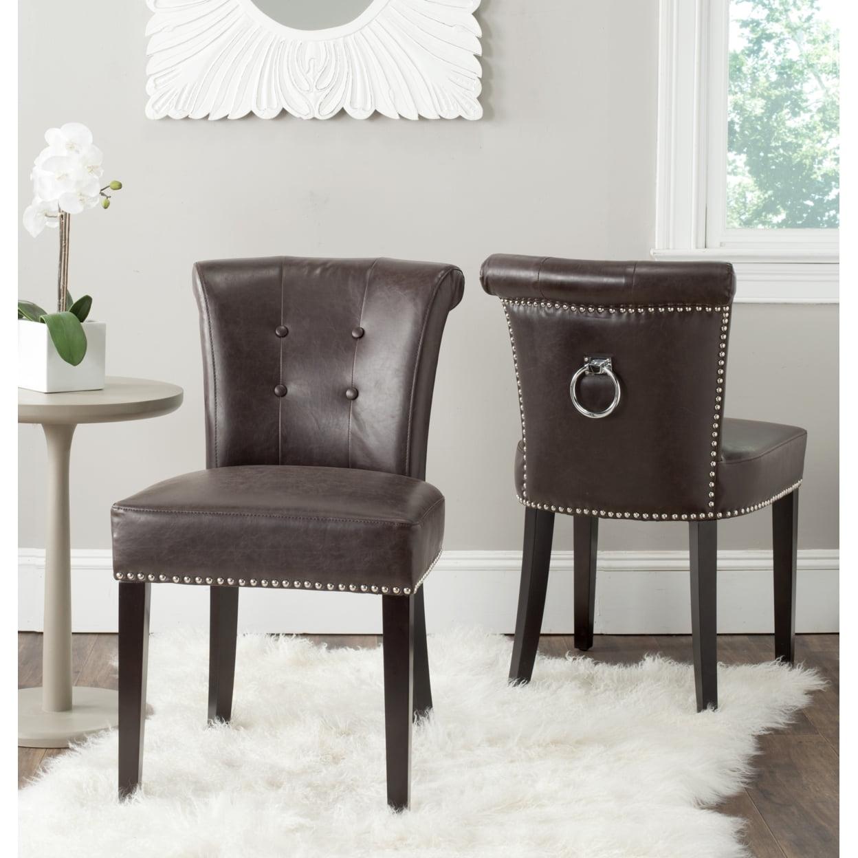 Sinclair 21''H Ring Chair (Set of 2) with Silver Nail Heads  - Safavieh