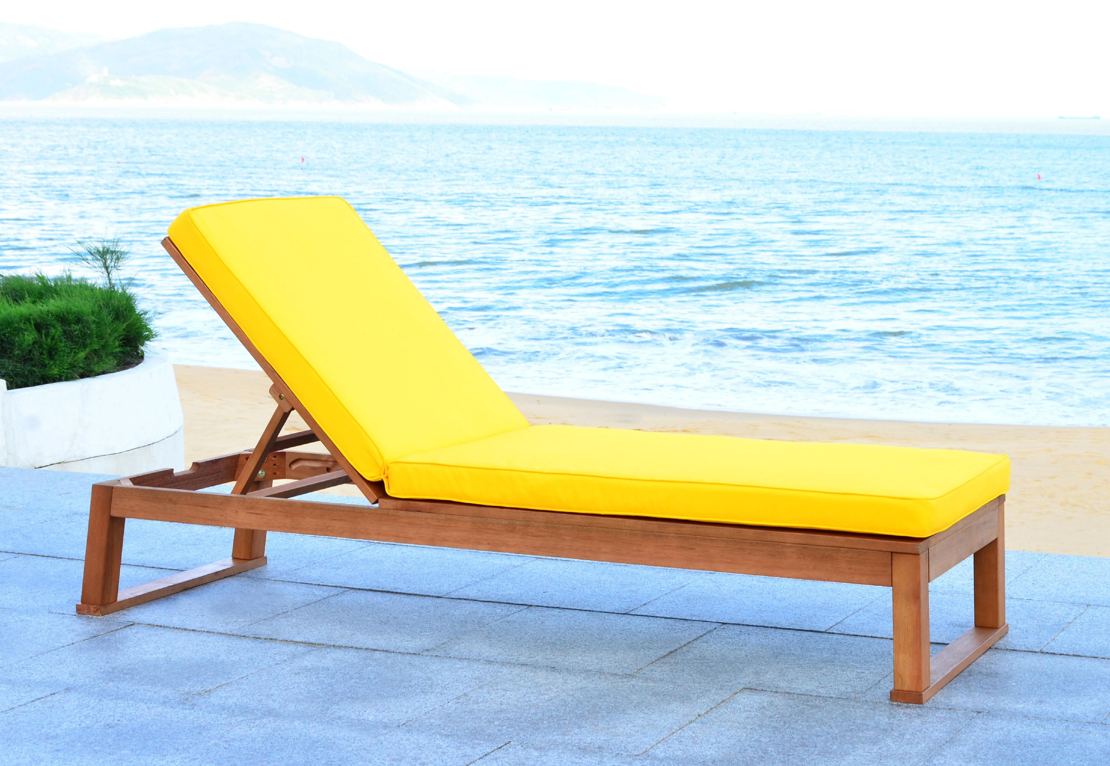 Solano Sunlounger - Outdoor - PAT7024 - Natural/Yellow -Safavieh