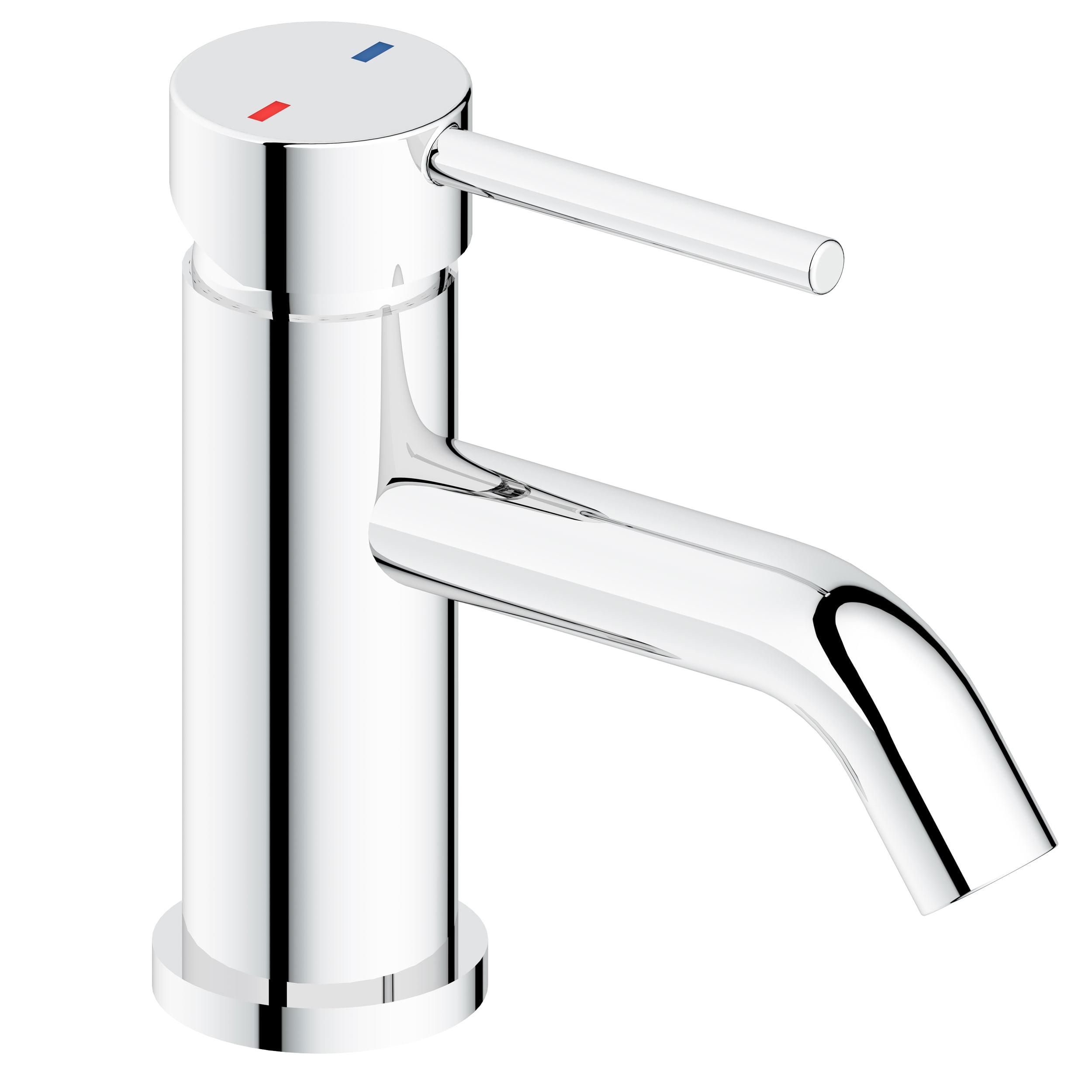 Amity Chrome Single-Hole Bathroom Faucet with Cylindrical Body