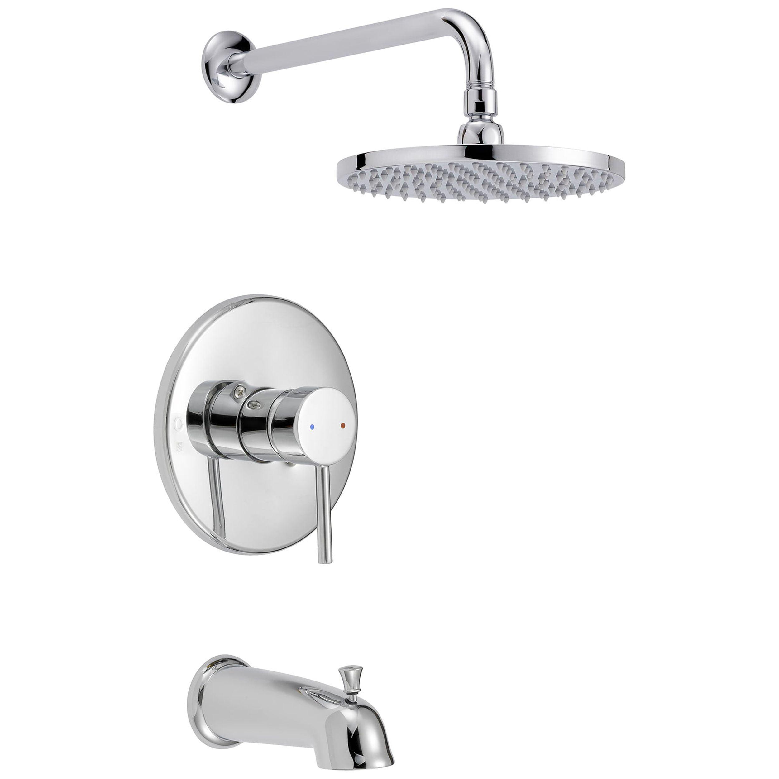 Chrome Rain Wall Mounted Shower and Faucet Set