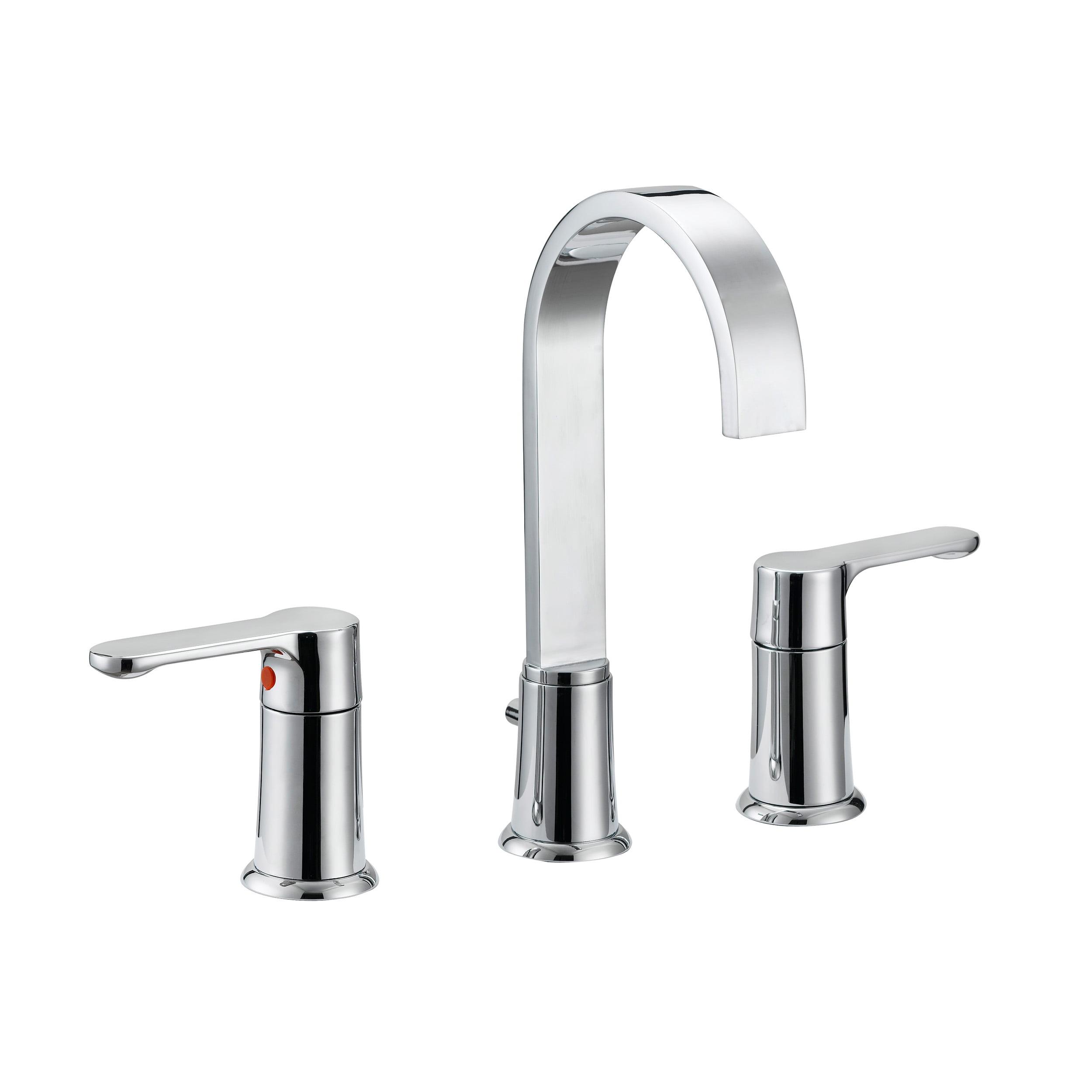 Placid Chrome Widespread Dual Handle Bathroom Faucet