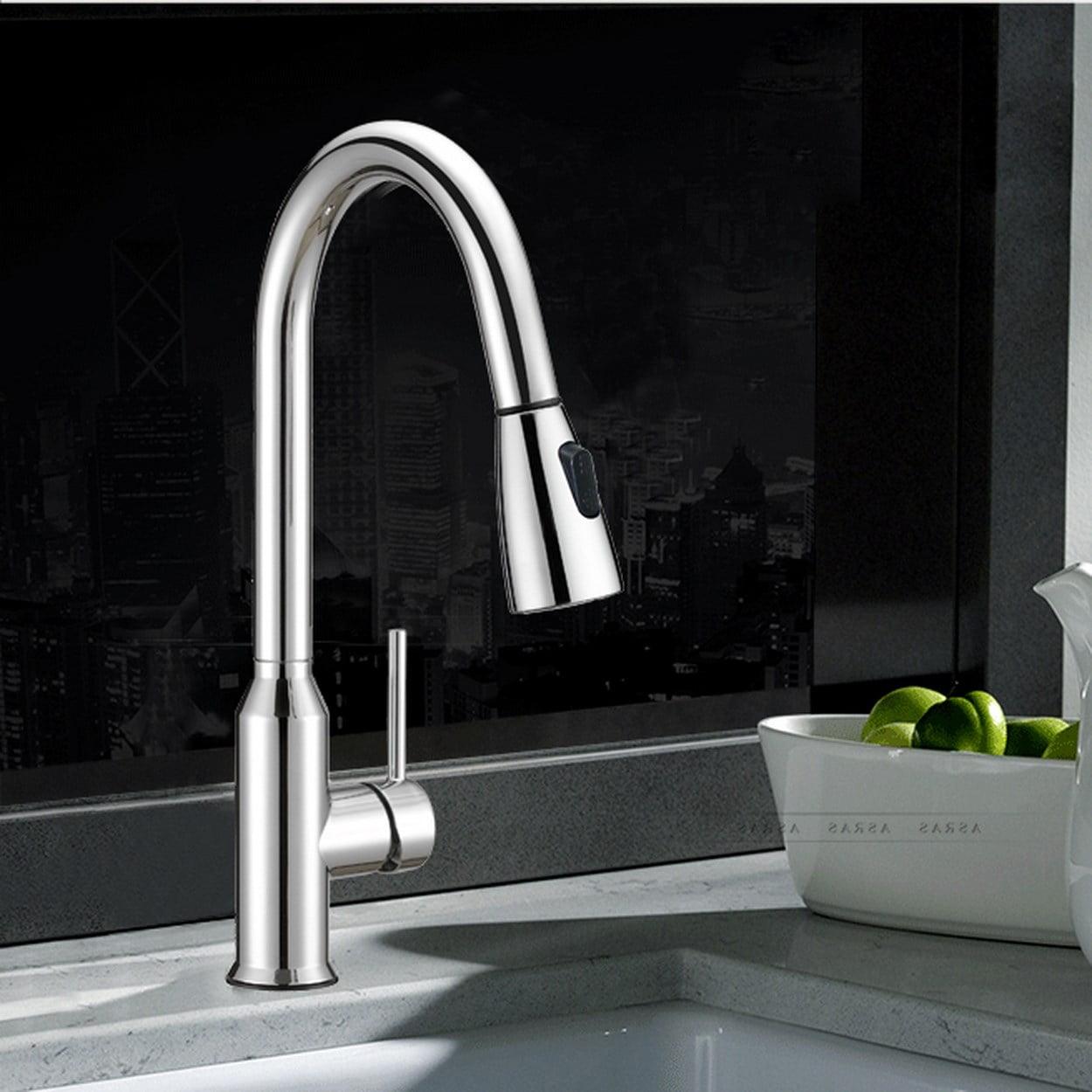 Prosper Chrome Gooseneck Pull Down Kitchen Faucet