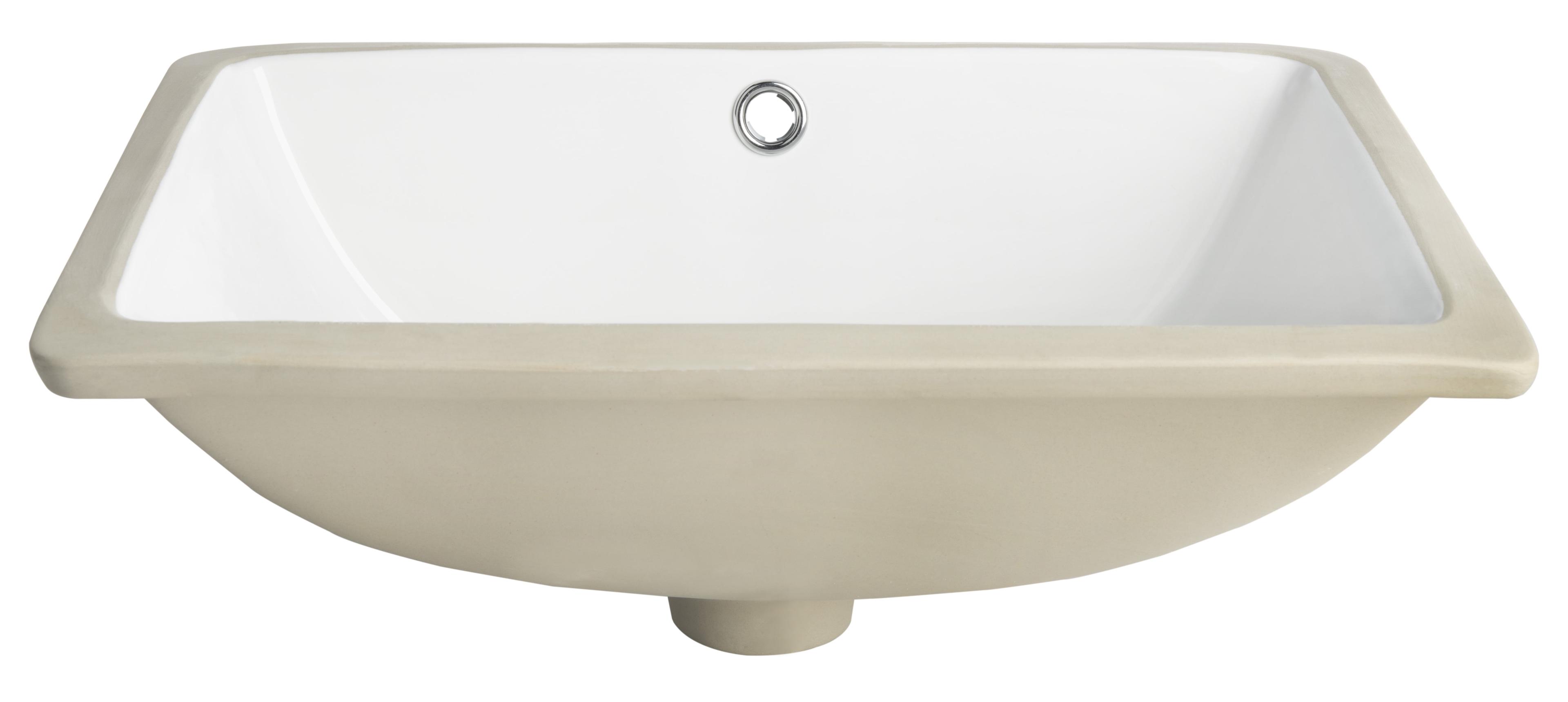 Seaton 14'' White Ceramic Rectangular Undermount Bathroom Sink