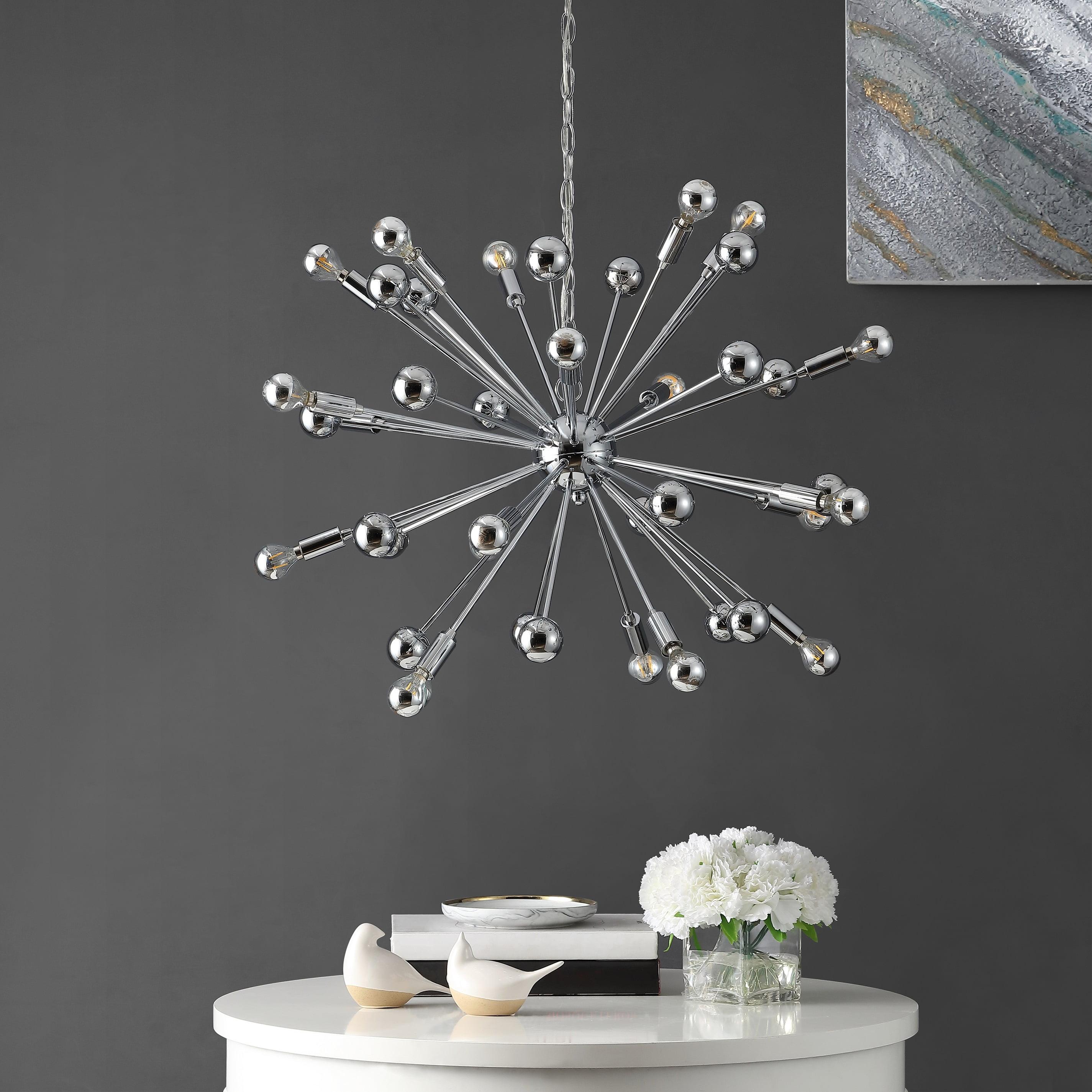 Chrome 31" Globe Contemporary Sputnik Pendant Light