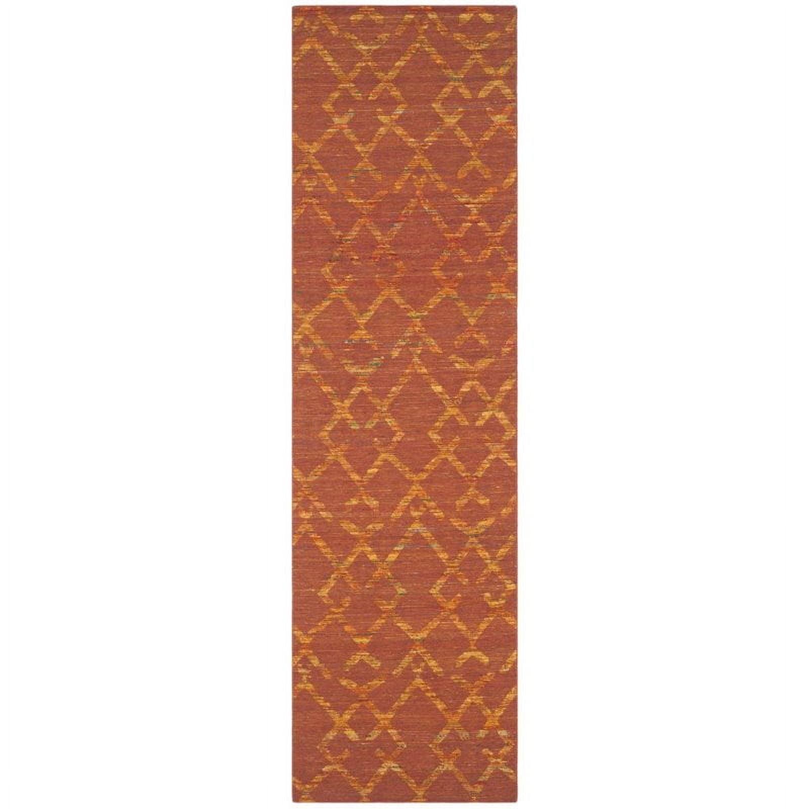 Straw Patch Hand Knotted Wool Geometric Rug