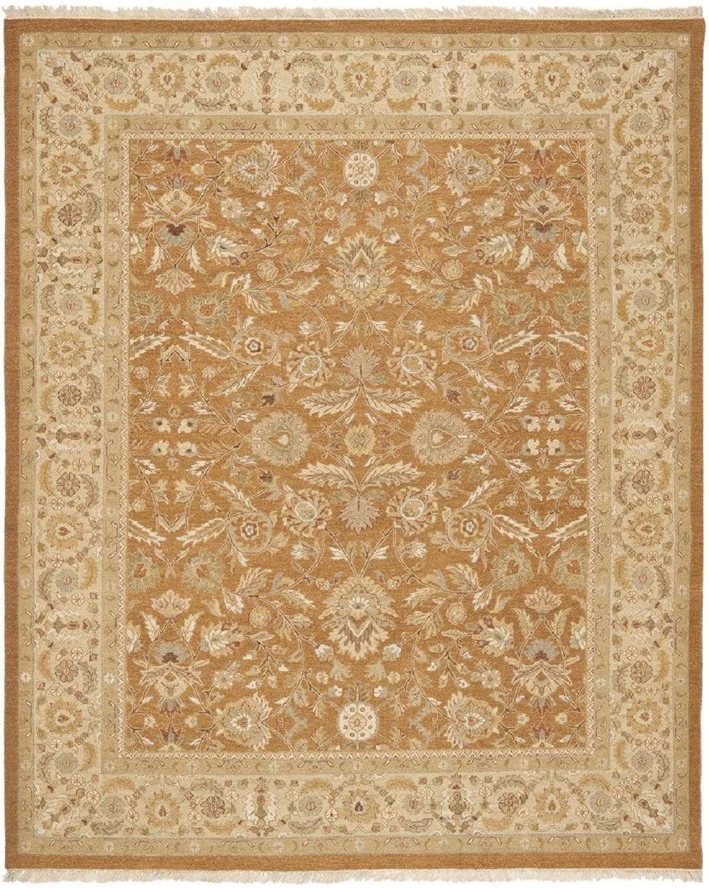 Sumak Copper and Beige 6' x 9' Wool Flat Woven Area Rug