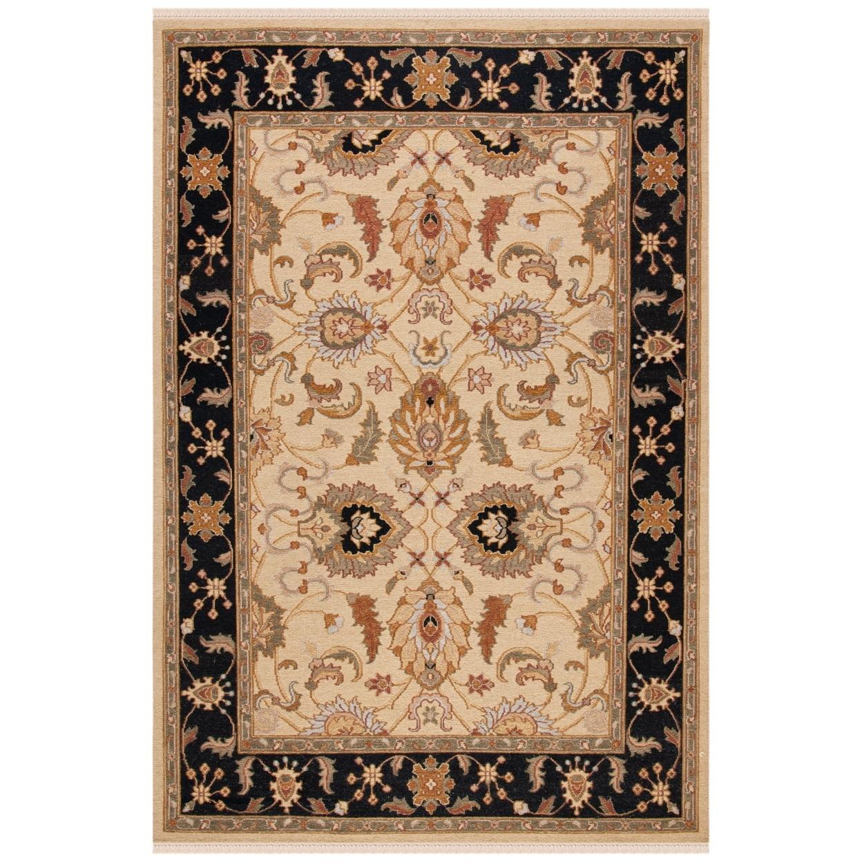 Safavieh 6' x 9' Black and Light Gold Wool Area Rug