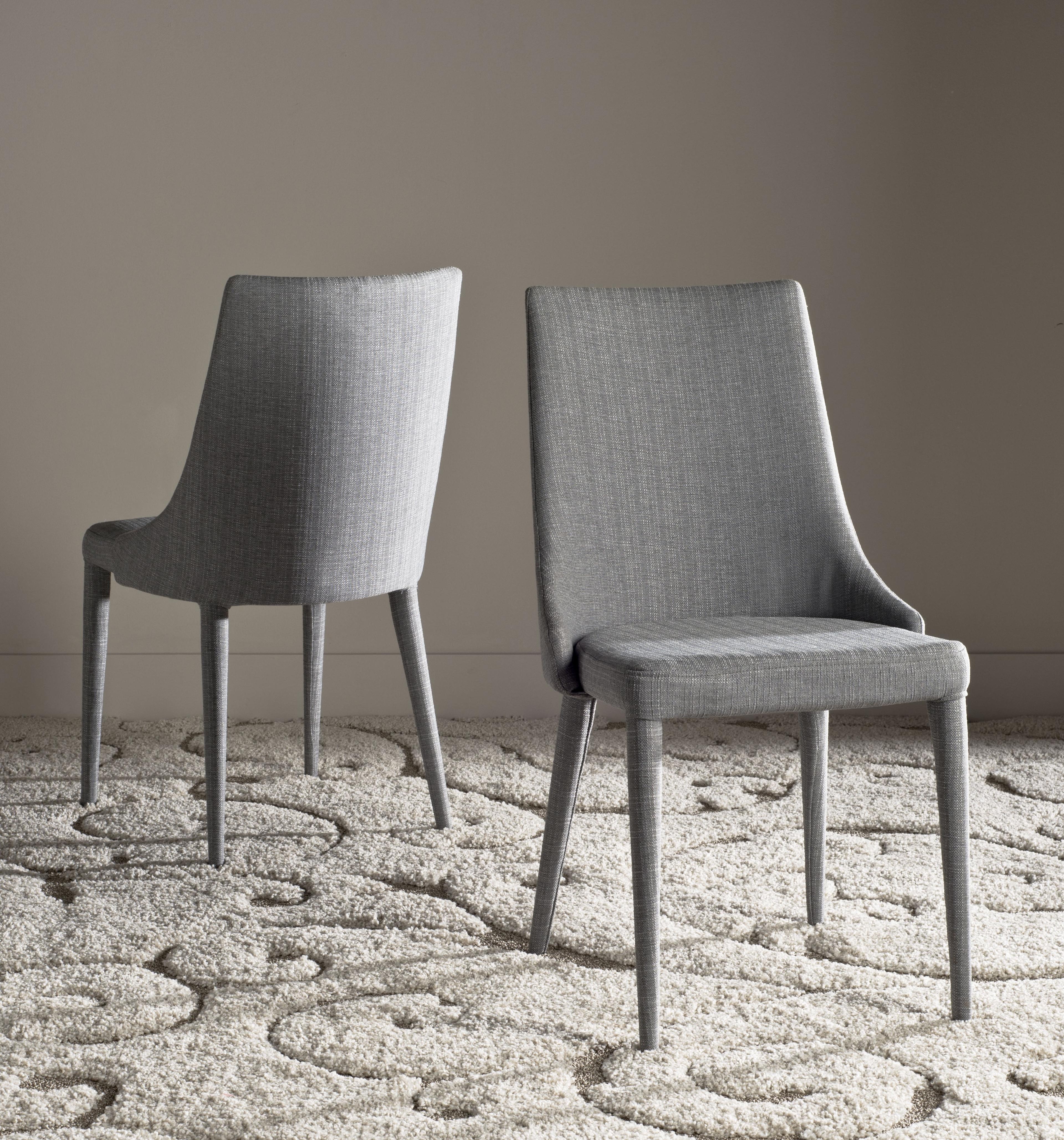 Summerset 19" H Leather Side Chair (Set of 2) - FOX2014 - Grey - Safavieh Couture