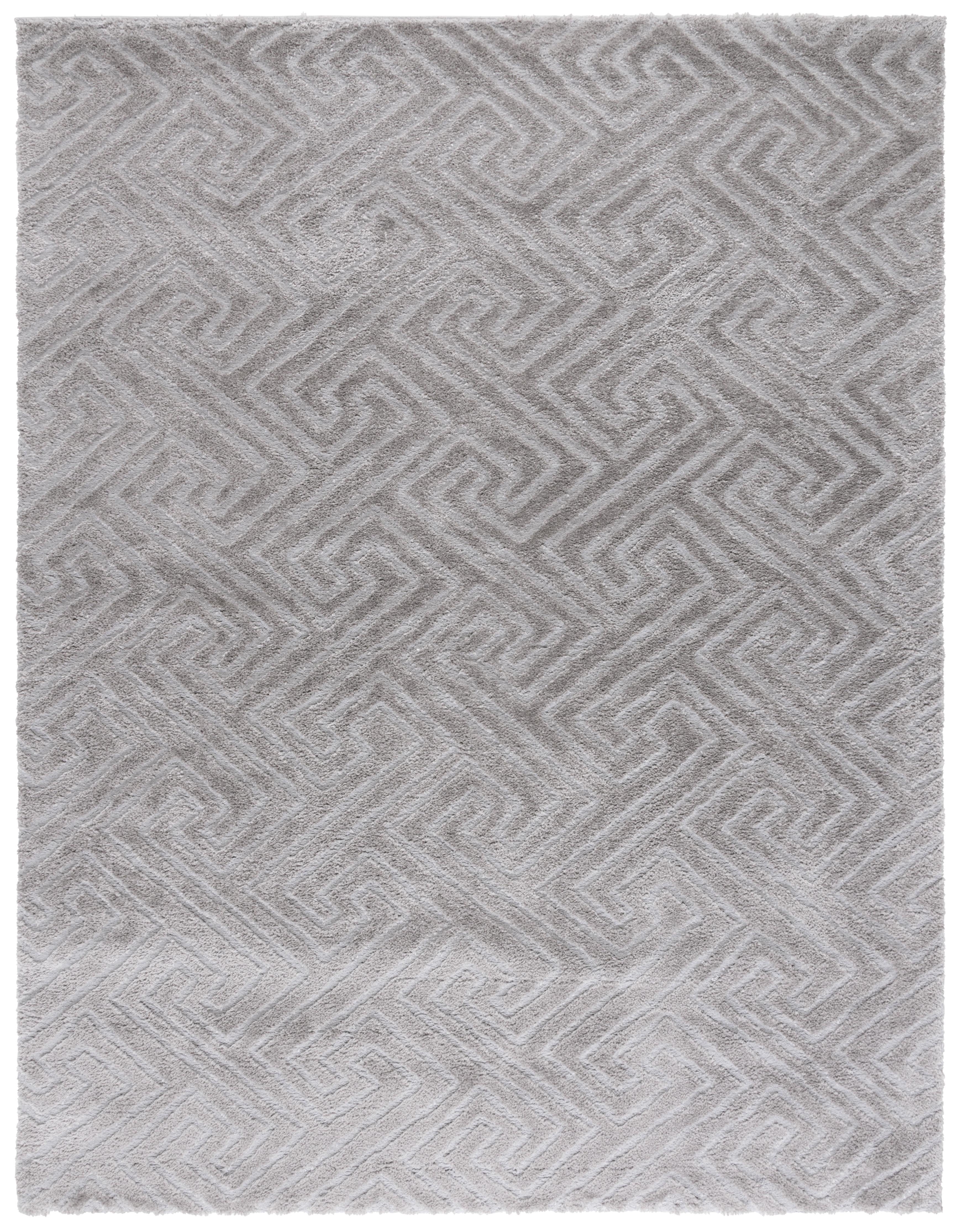 SAFAVIEH Tahoe Ainsley Geometric Shag Area Rug, Grey, 8' x 10'