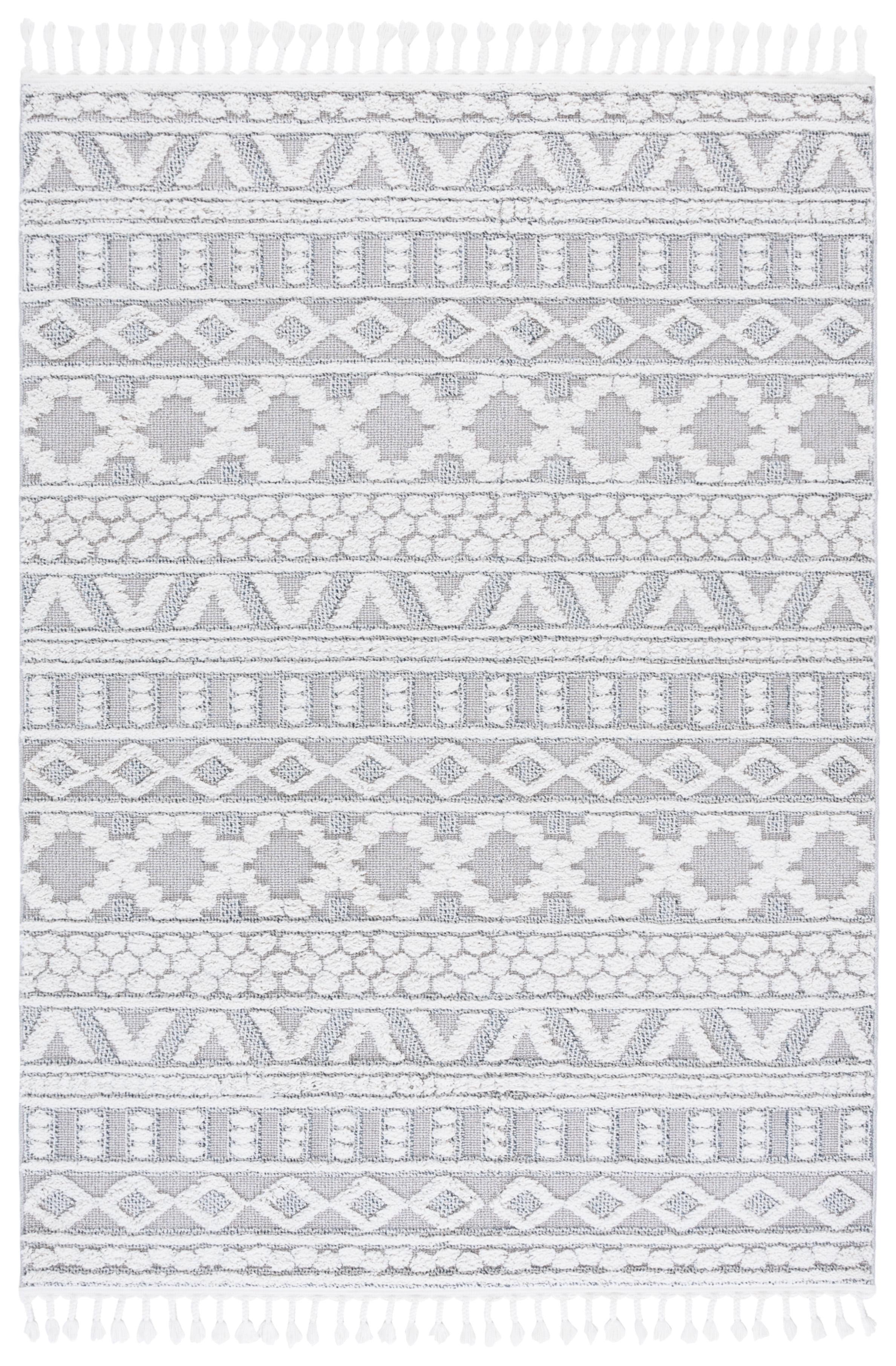 Trends TRD124 Power Loomed Area Rug - Grey/Ivory - 5'3"x7'6" - Safavieh.