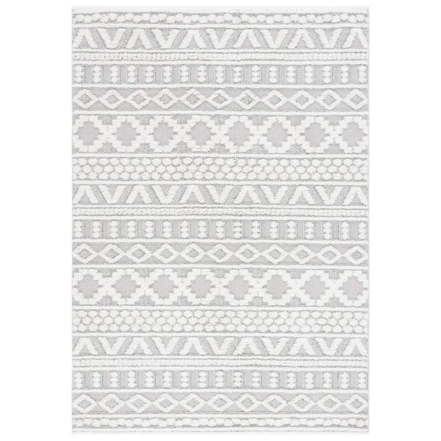 Trends TRD124 Power Loomed Area Rug - Grey/Ivory - 5'3"x7'6" - Safavieh.
