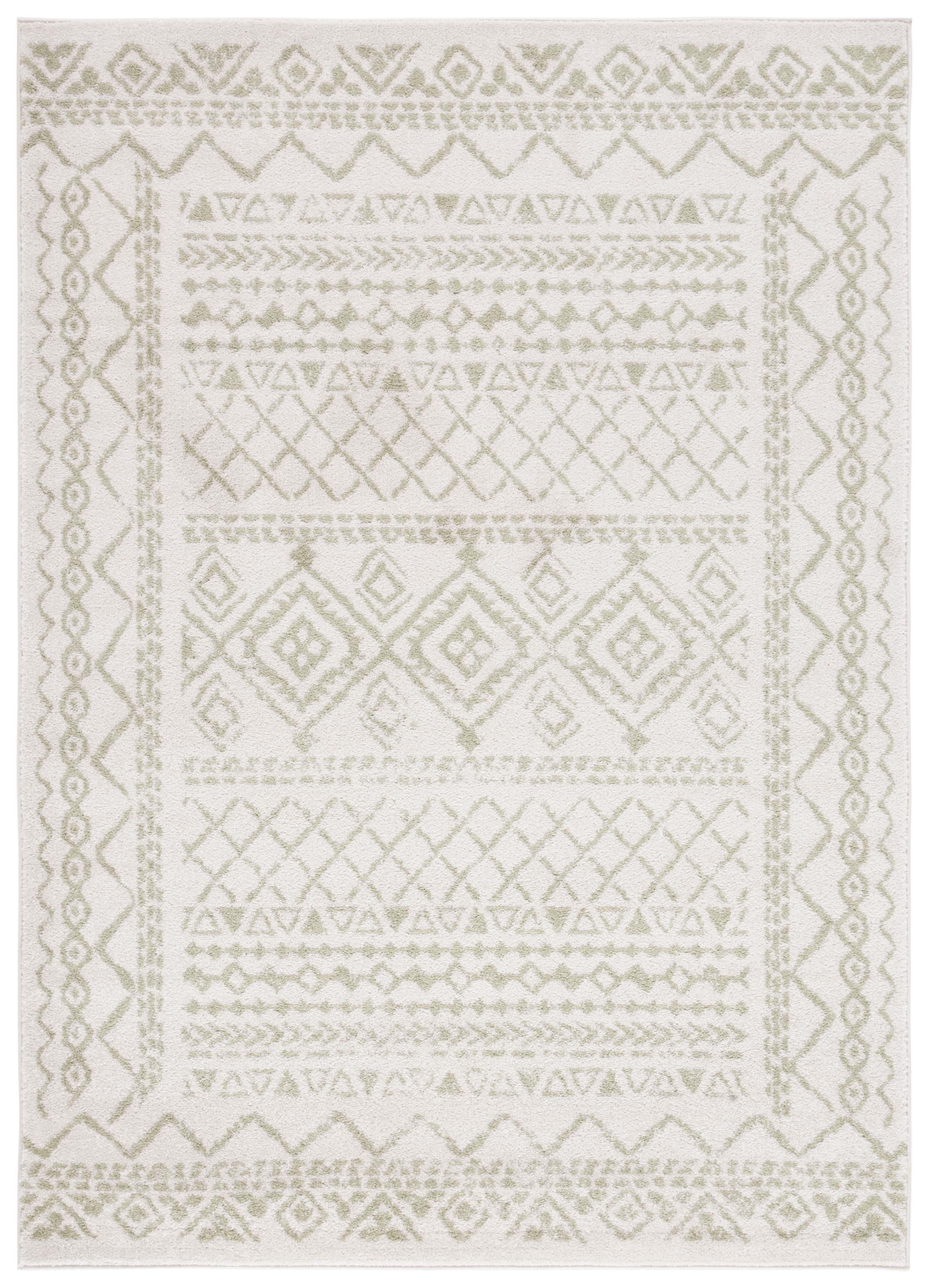 Ivory and Sage Hand-knotted Oriental 3' x 5' Area Rug