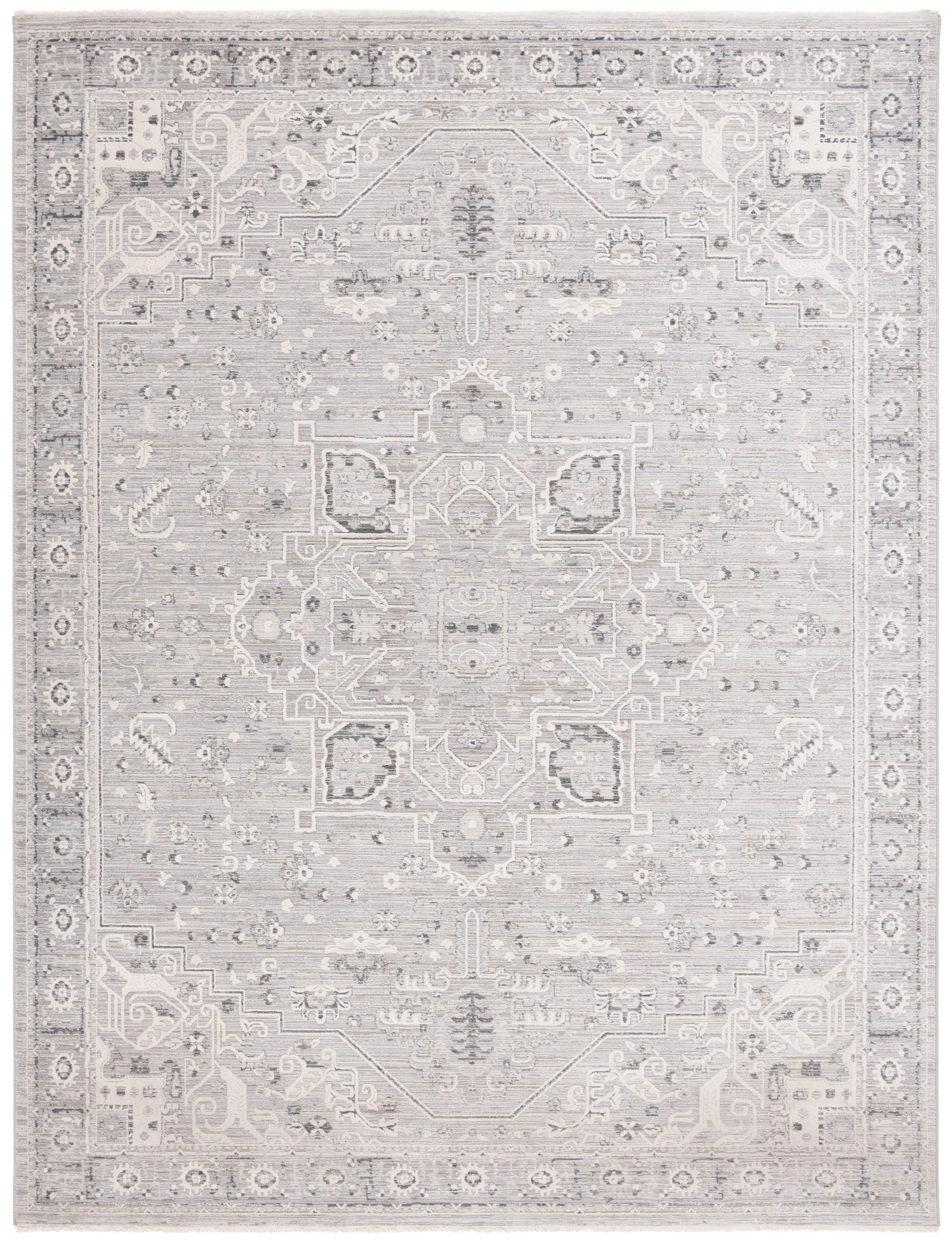 SAFAVIEH Taylor May Oriental Polyester Area Rug, Ivory/Grey, 8' x 10'