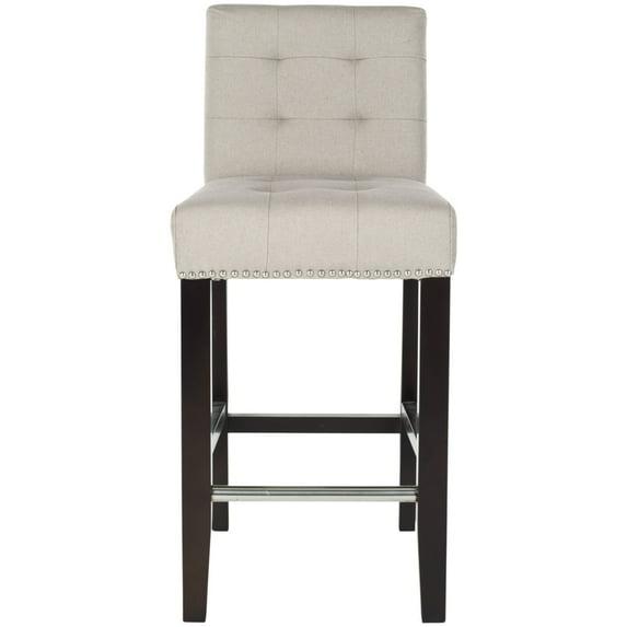 Thompson 23.9" Linen Counter Stool W/ Silver Nailheads - Taupe - Safavieh