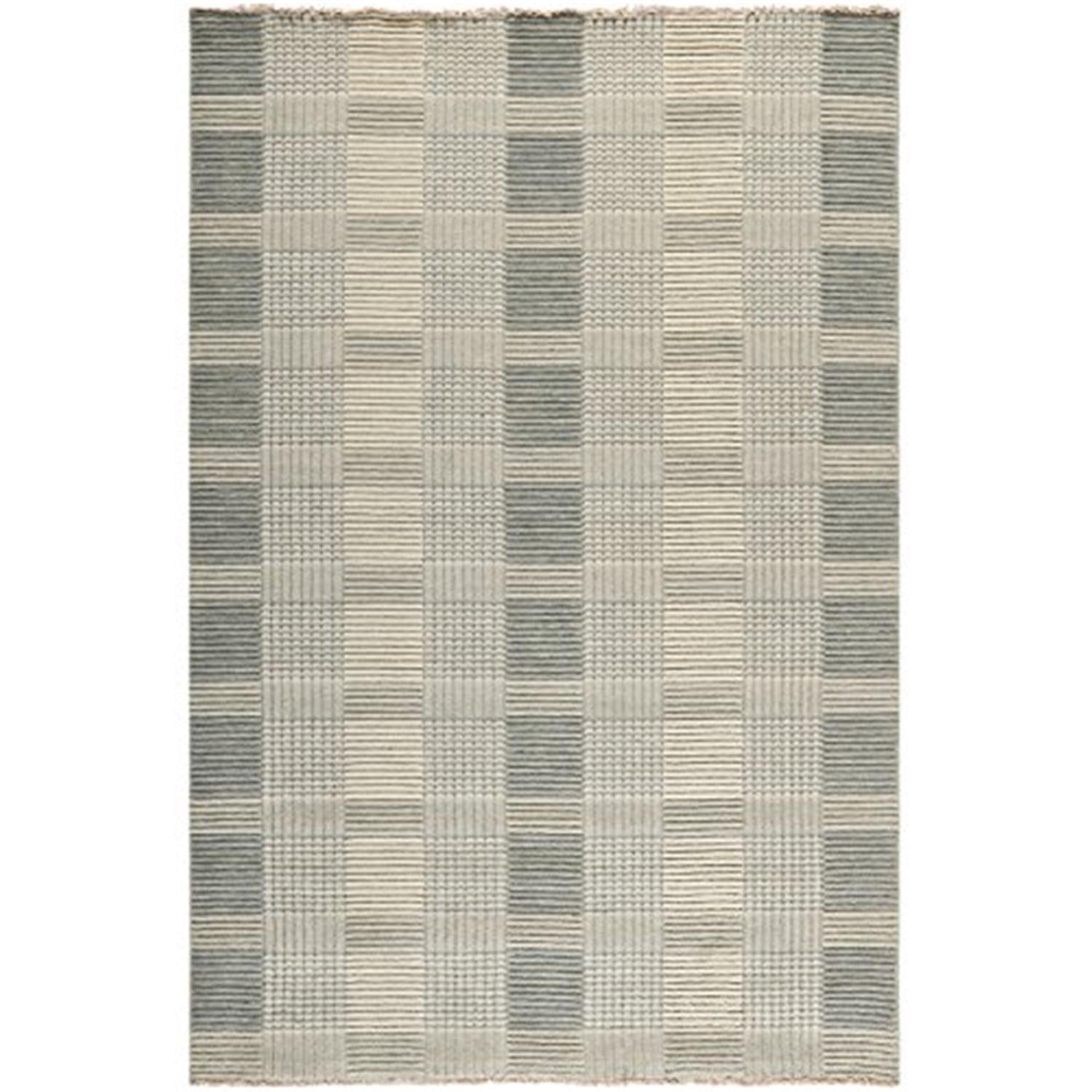 Transitional Hand-Knotted Gray Wool & Viscose 4' x 6' Area Rug