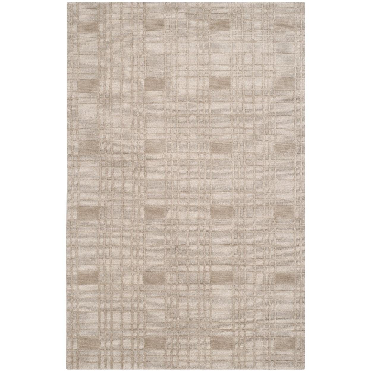 Slate Geometric Wool Hand-Knotted 5' x 7' Area Rug