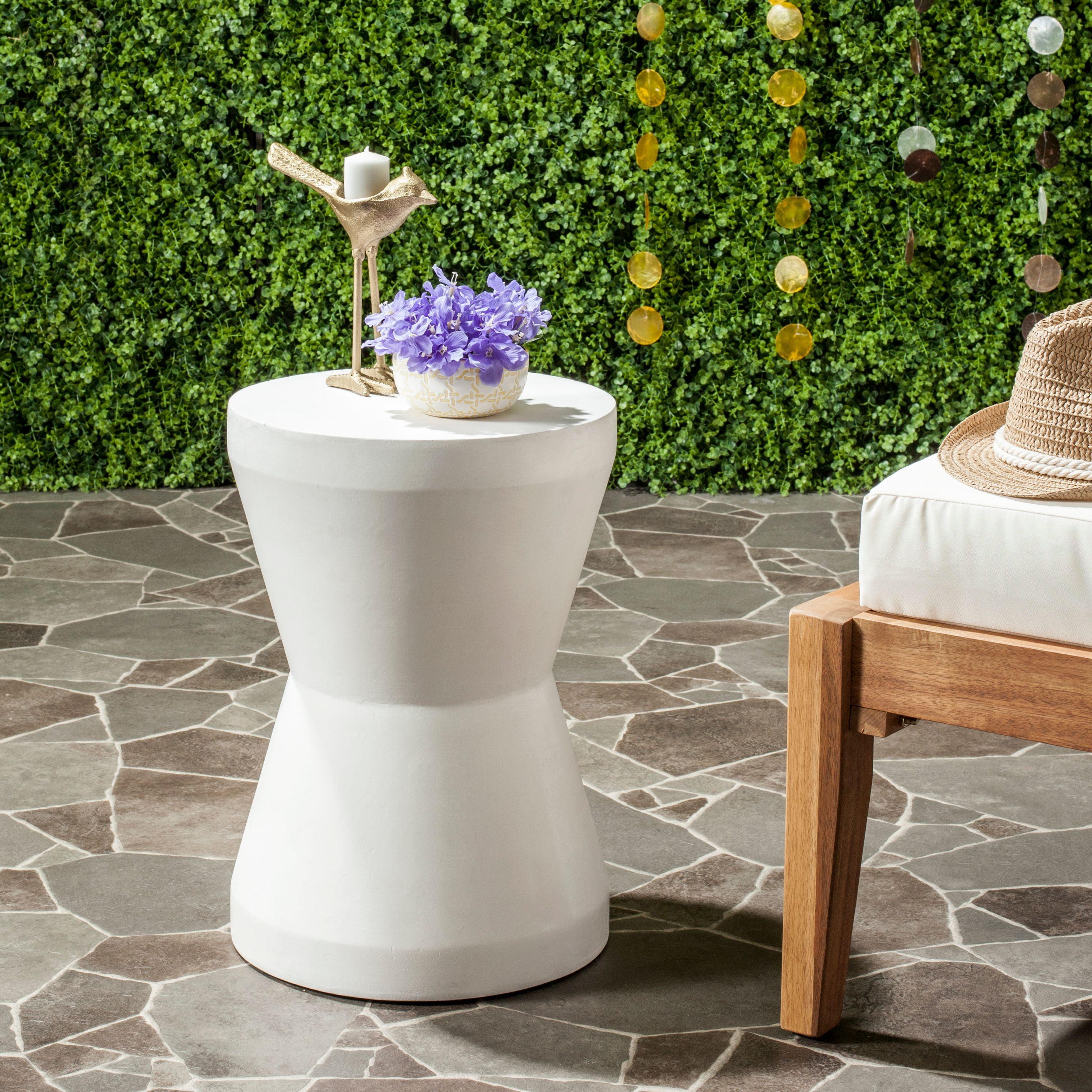 Torre Accent Stool - Indoor/Outdoor - VNN1001 - White - Safavieh