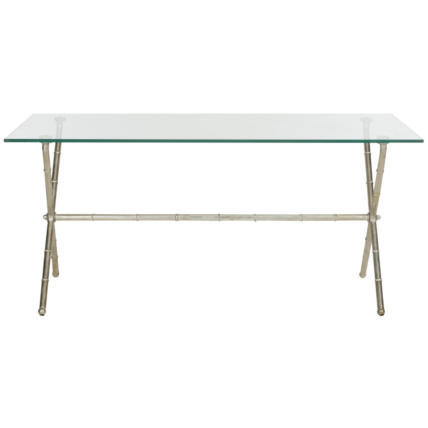 Brogen Coffee Table - Silver/Clear Glass - Safavieh