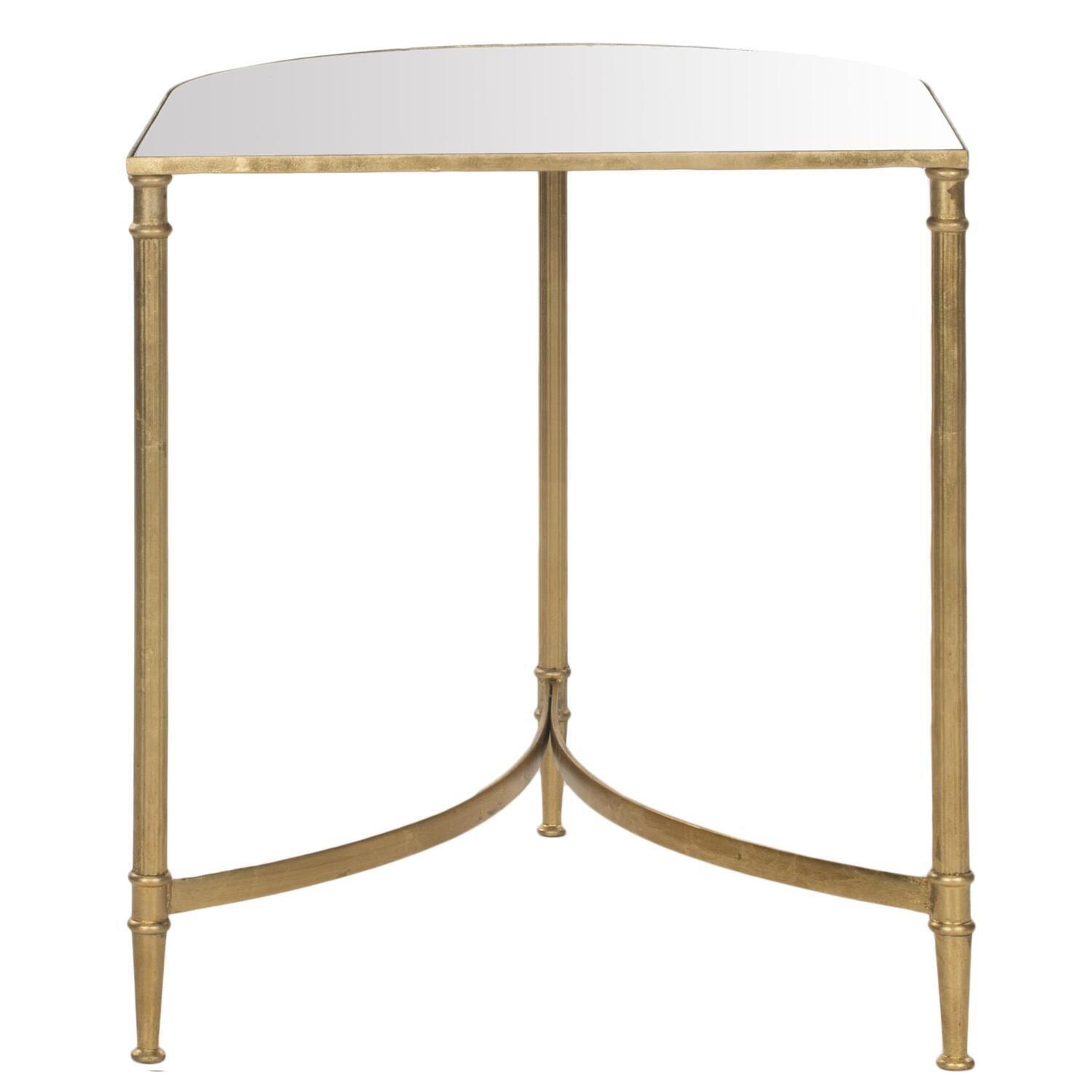 Nevin Mirror Top Gold Accent Table - Gold/Mirror - Safavieh.