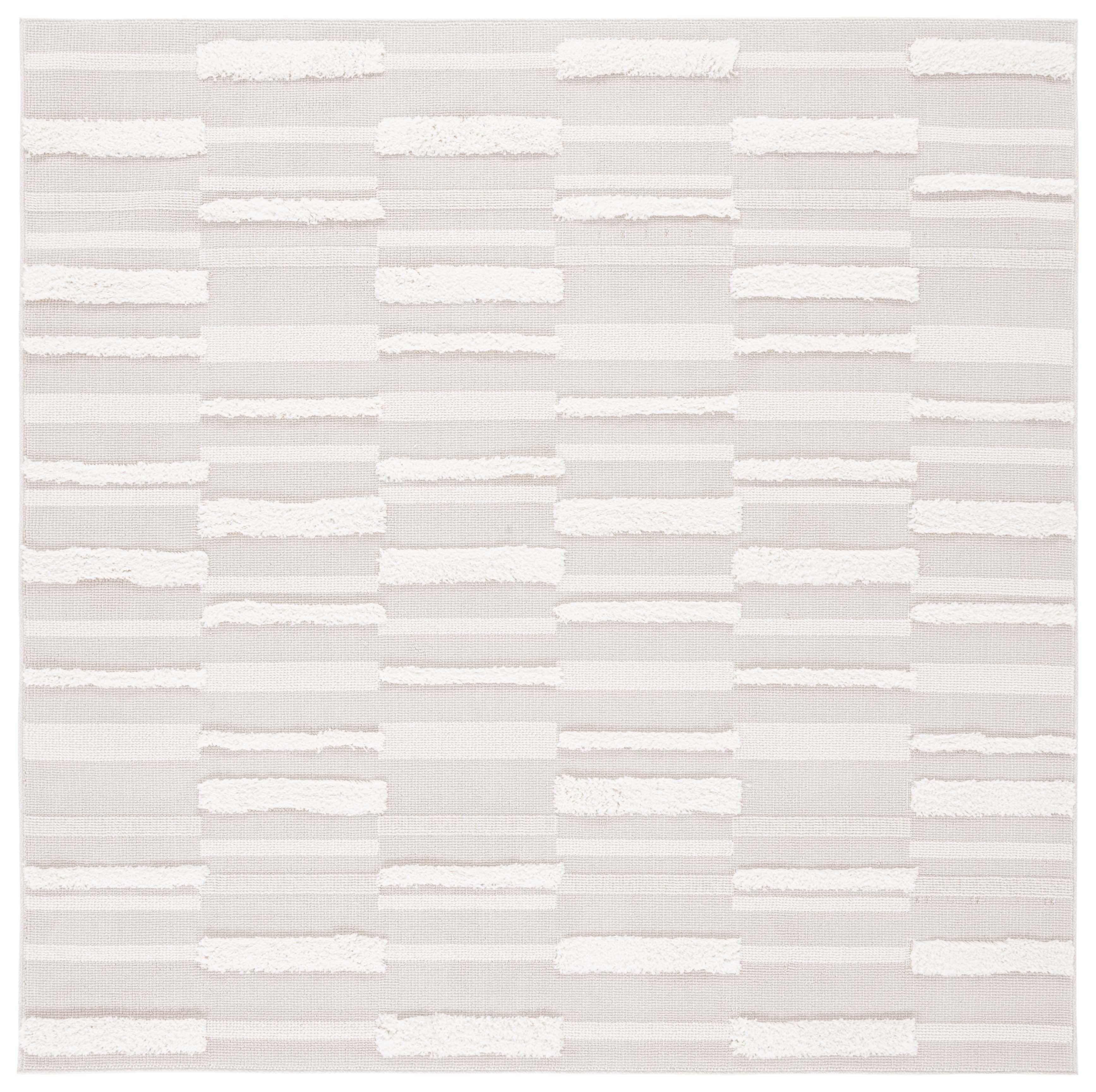 SAFAVIEH Trends Craig Geometric Area Rug, Beige/Ivory, 3' x 3' Square