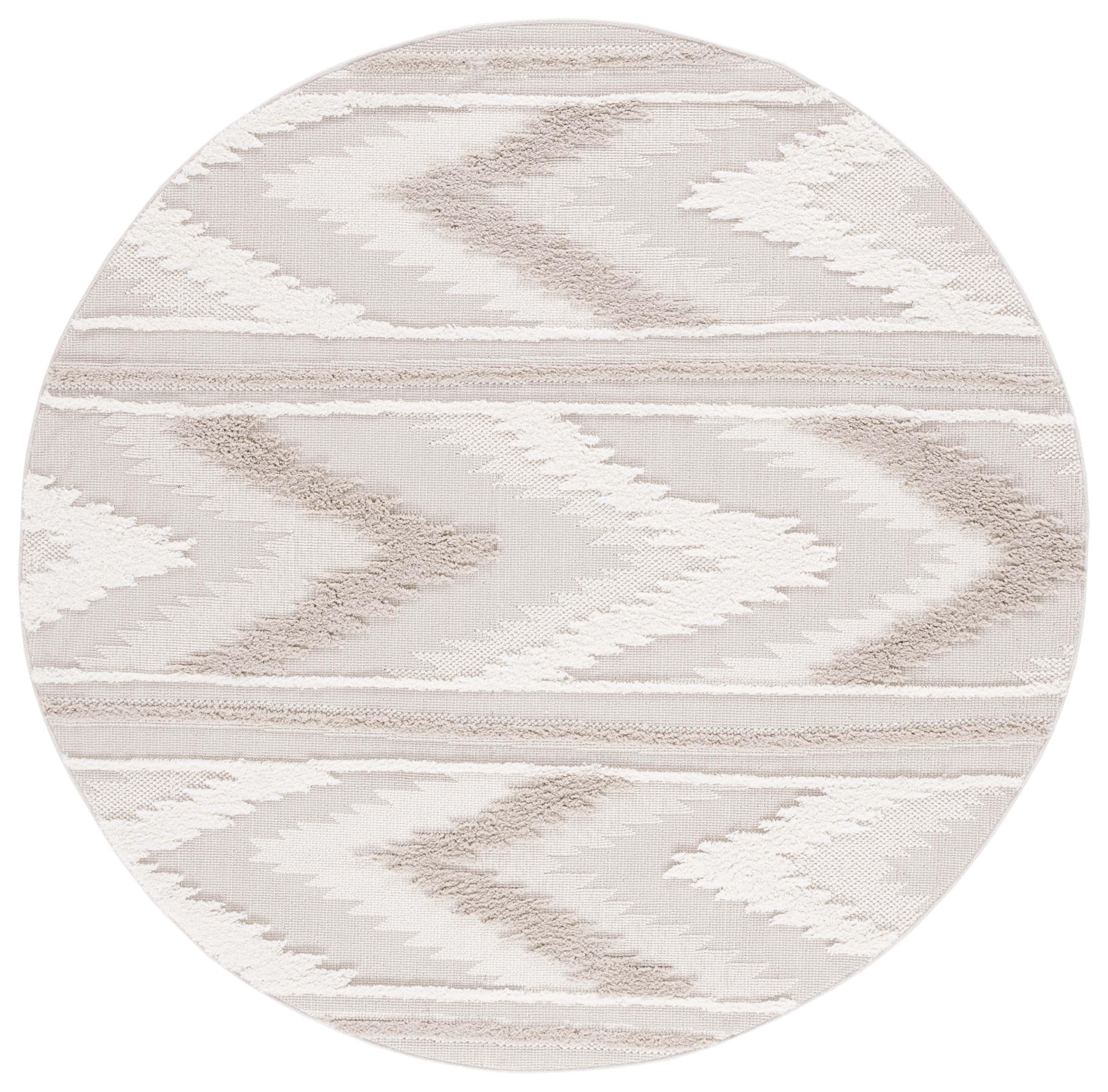 Trends TRD110 Power Loomed Area Rug - Beige/Ivory - 6'7" round - Safavieh.